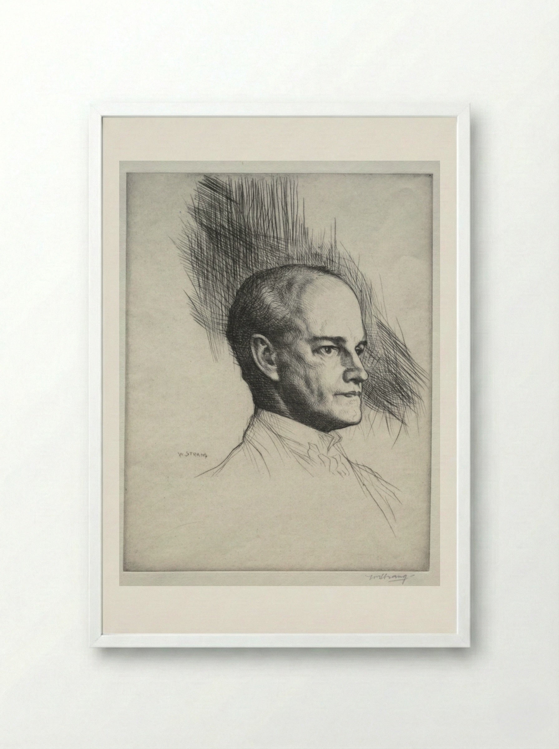 John Galsworthy - William Strang - Framed Print White