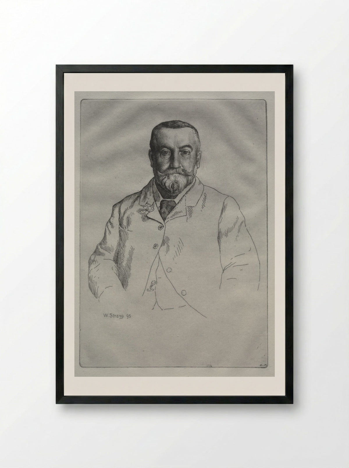 Portrait of H. Cock - William Strang - Framed Print Black