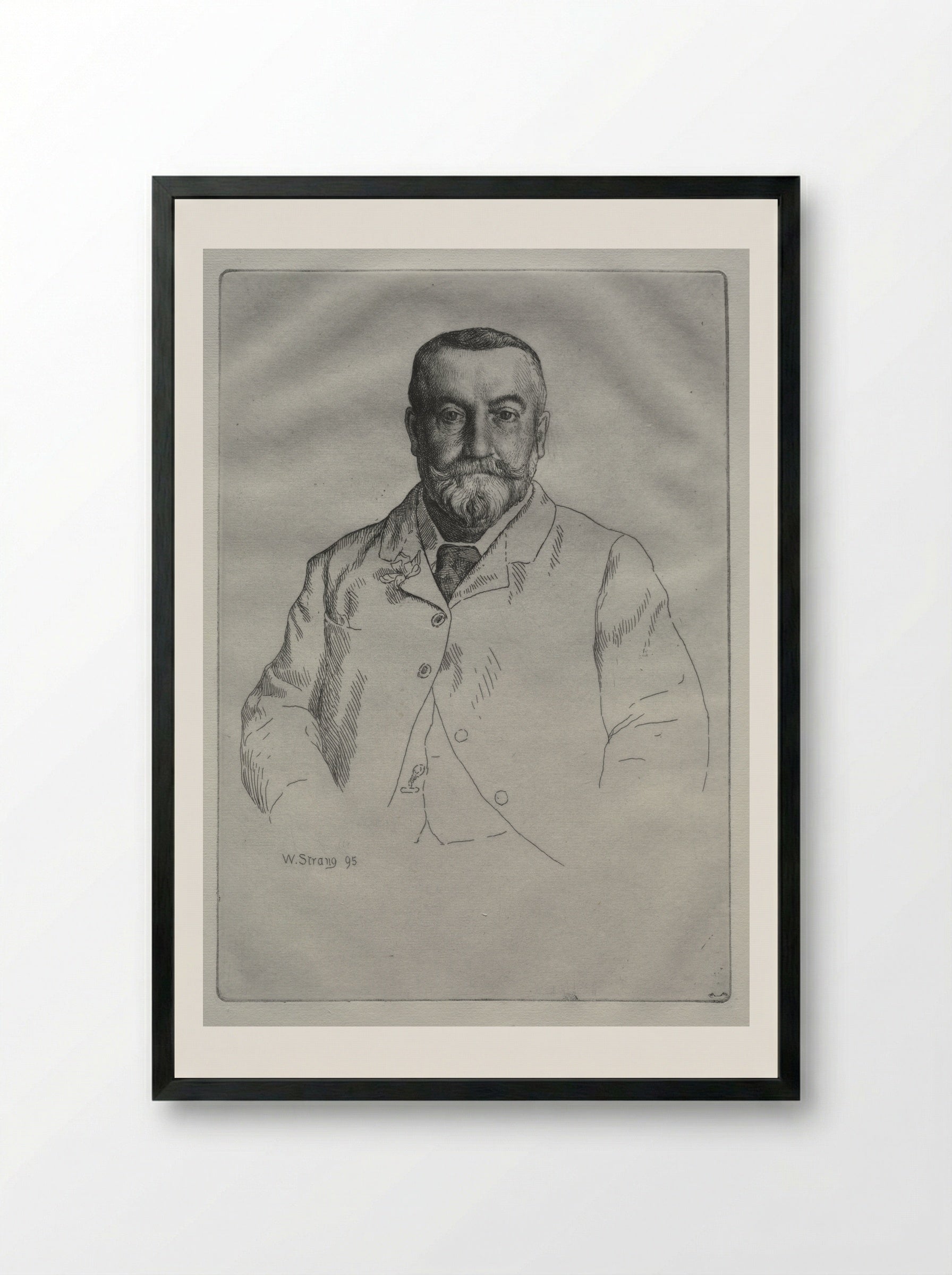 Portrait of H. Cock - William Strang - Framed Print Black
