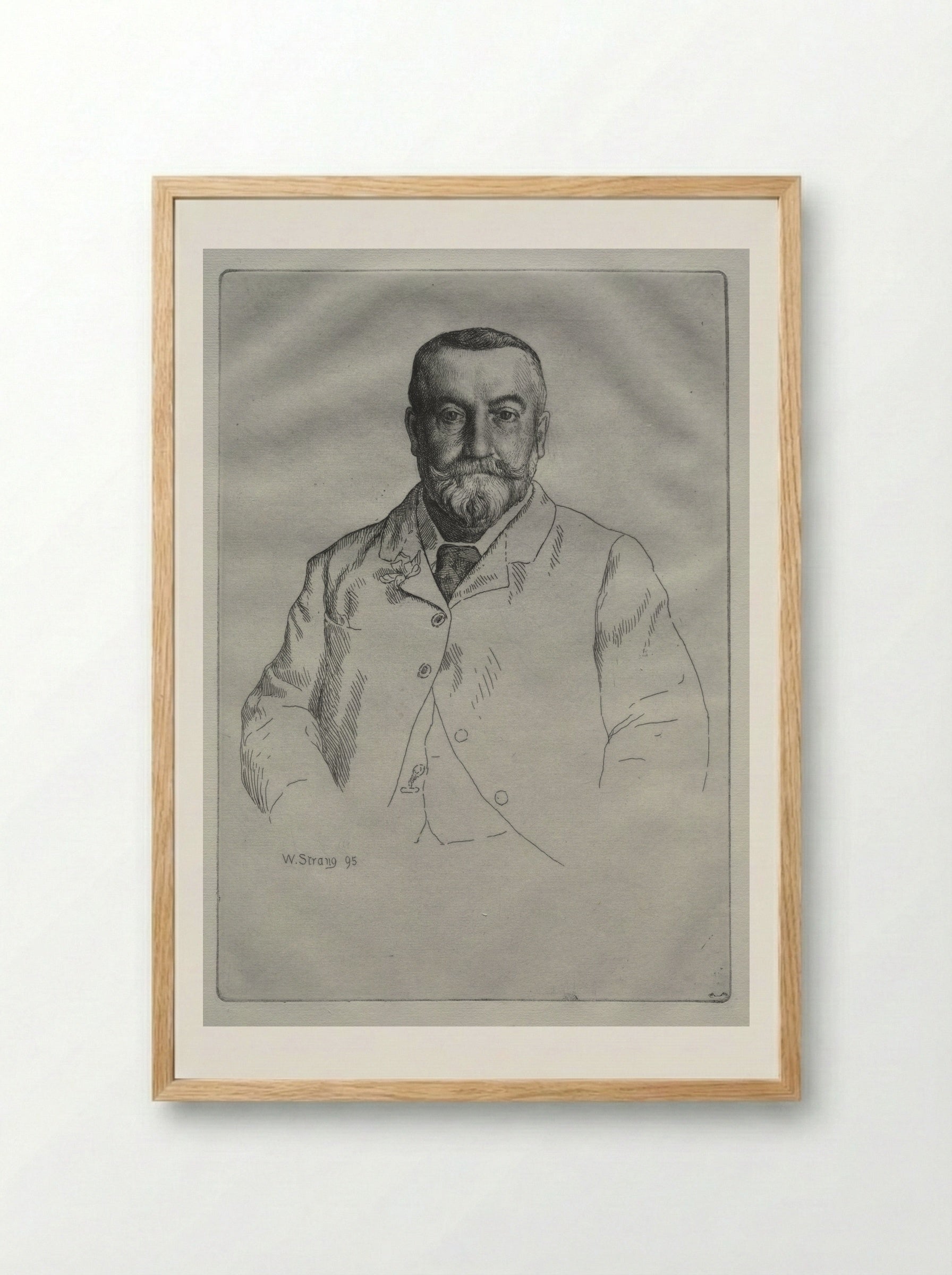 Portrait of H. Cock - William Strang - Framed Print Wood