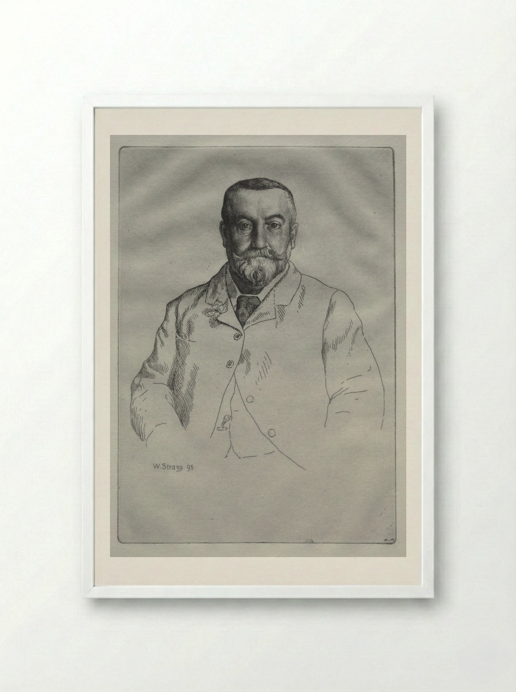 Portrait of H. Cock - William Strang - Framed Print White