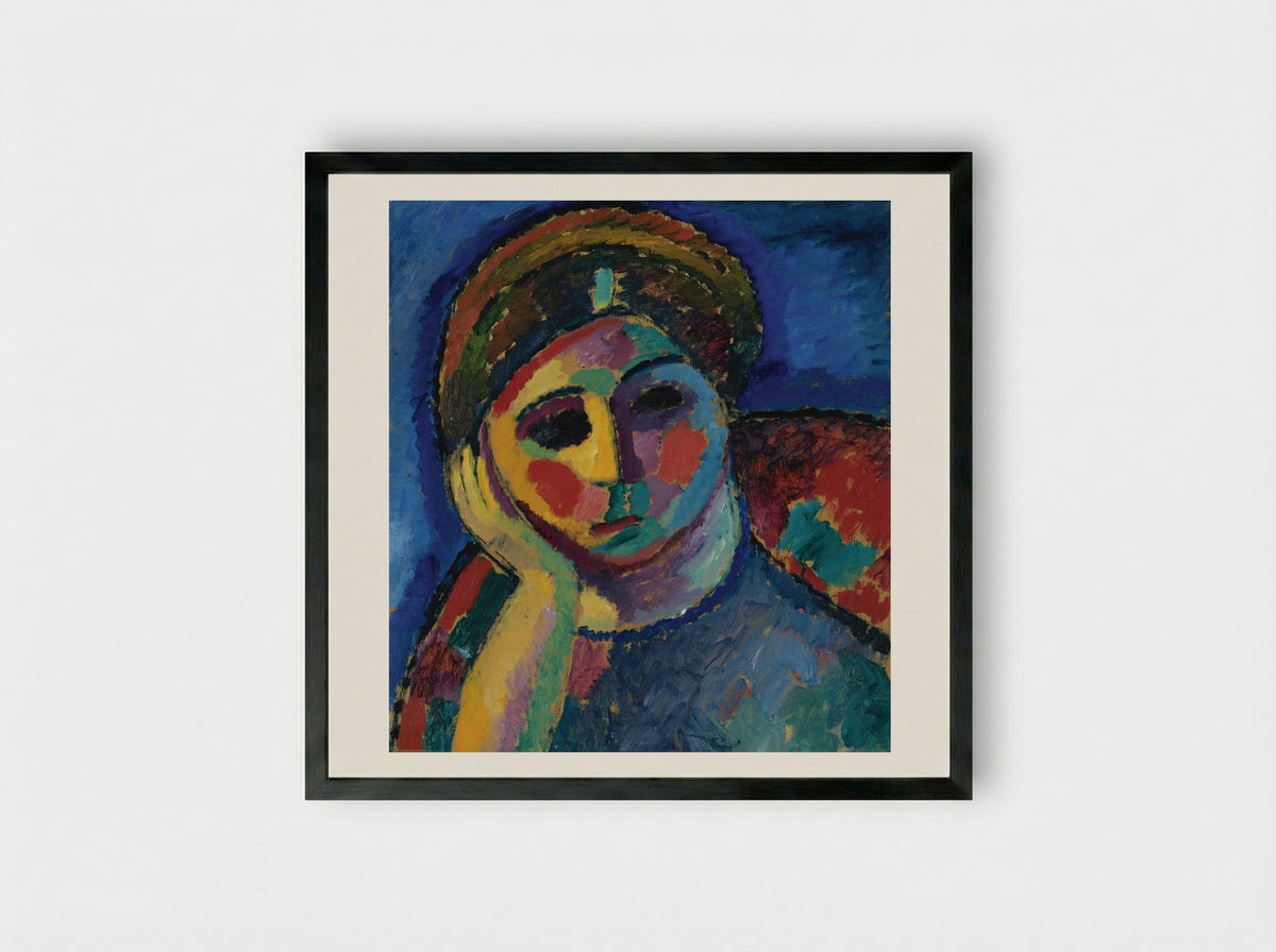 The Thinking Woman - Alexej von Jawlensky - Framed Print Black