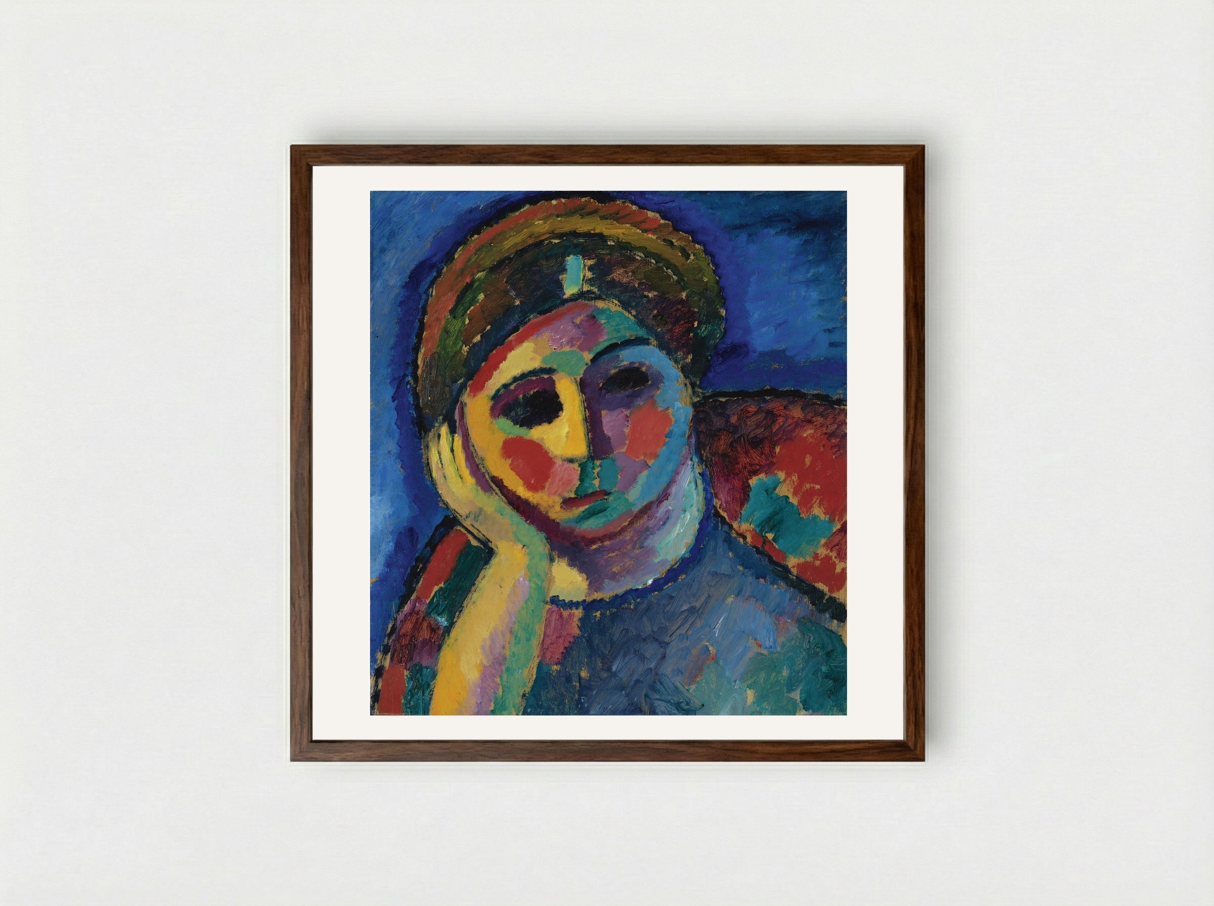 The Thinking Woman - Alexej von Jawlensky - Framed Print Dark Wood