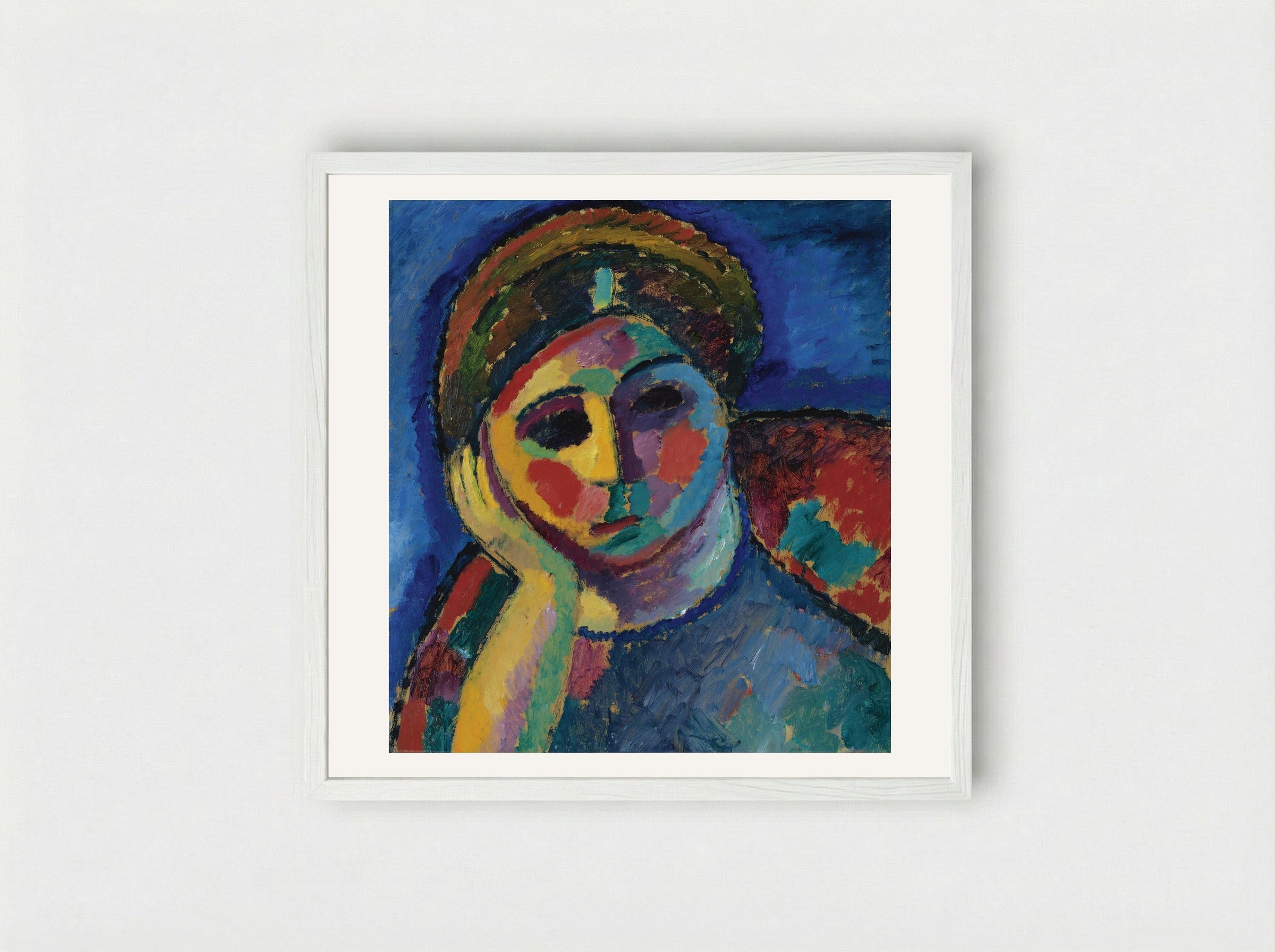 The Thinking Woman - Alexej von Jawlensky - Framed Print White