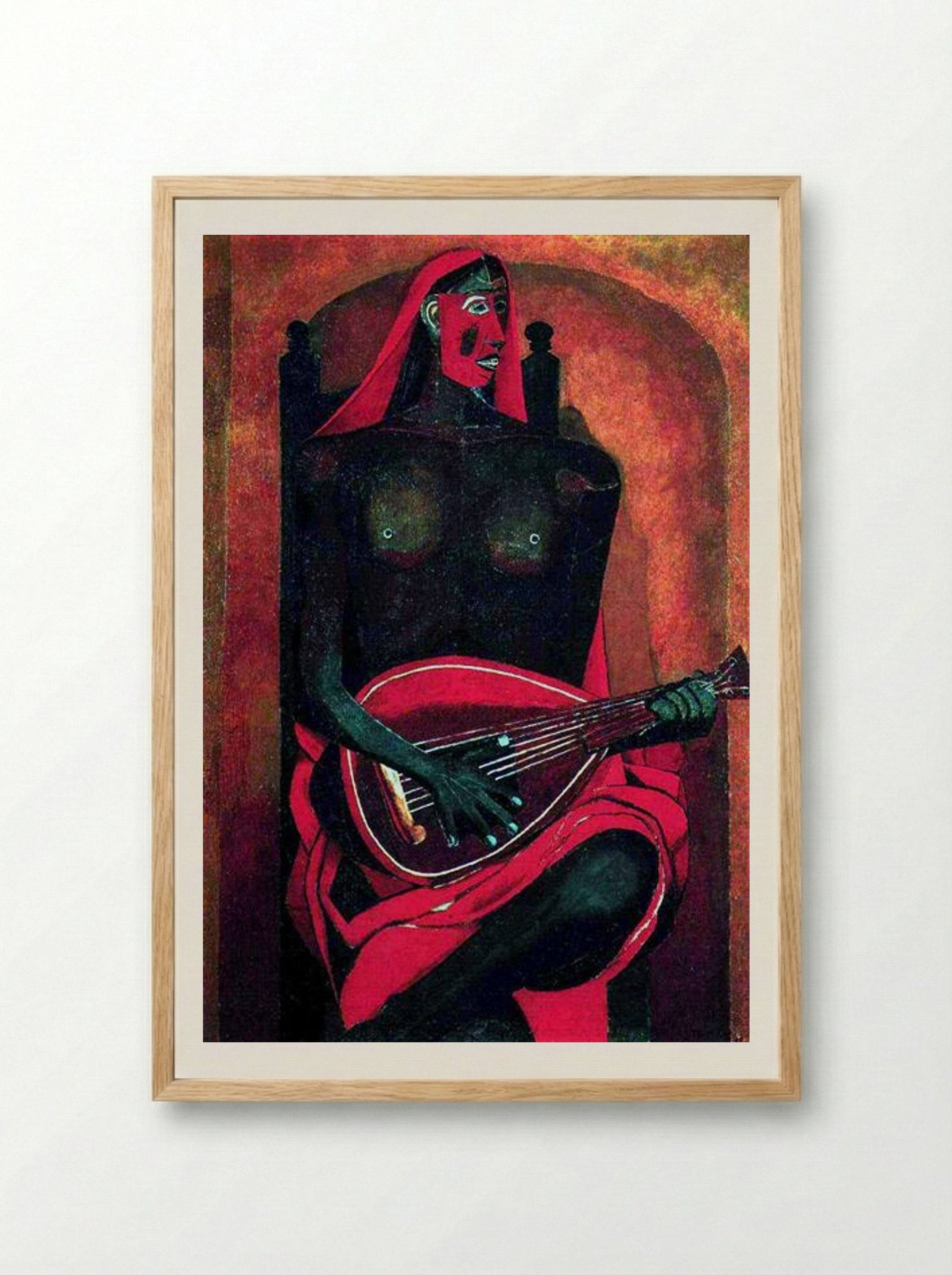 The Woman with Red Mask - Rufino Tamayo - Framed Print Wood