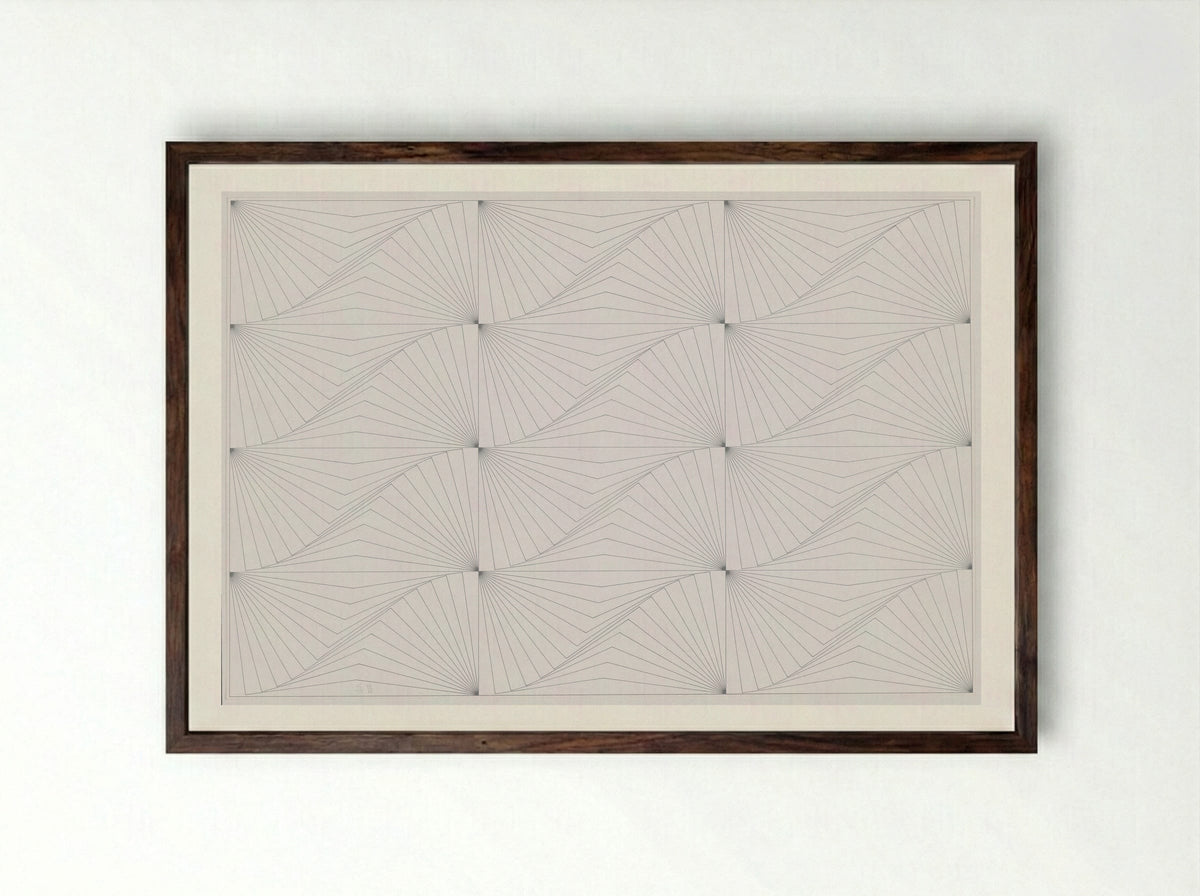 Genève Blanc - Edna Andrade - Framed Print Dark Wood