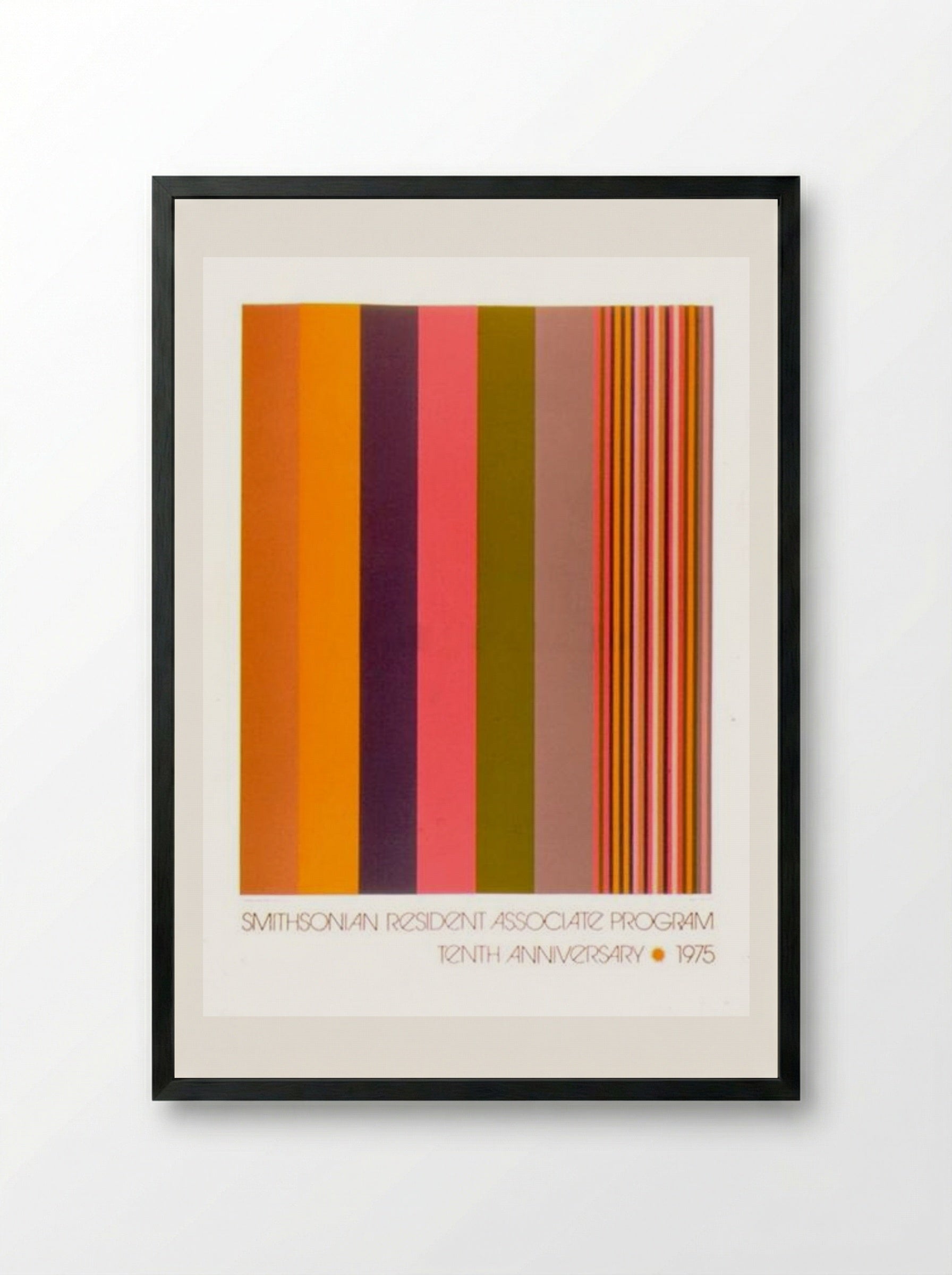 Smithsonian Resident Associate Program Tenth Anniversary Poster - Gene Davis - Framed Print Black