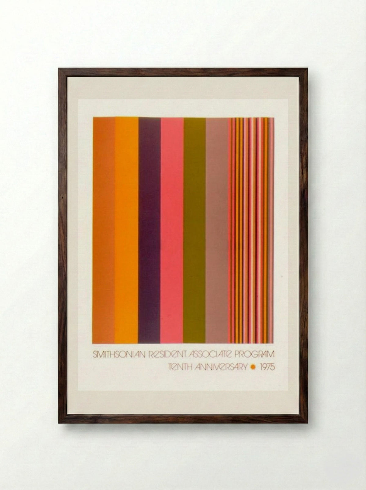 Smithsonian Resident Associate Program Tenth Anniversary Poster - Gene Davis - Framed Print Dark Wood