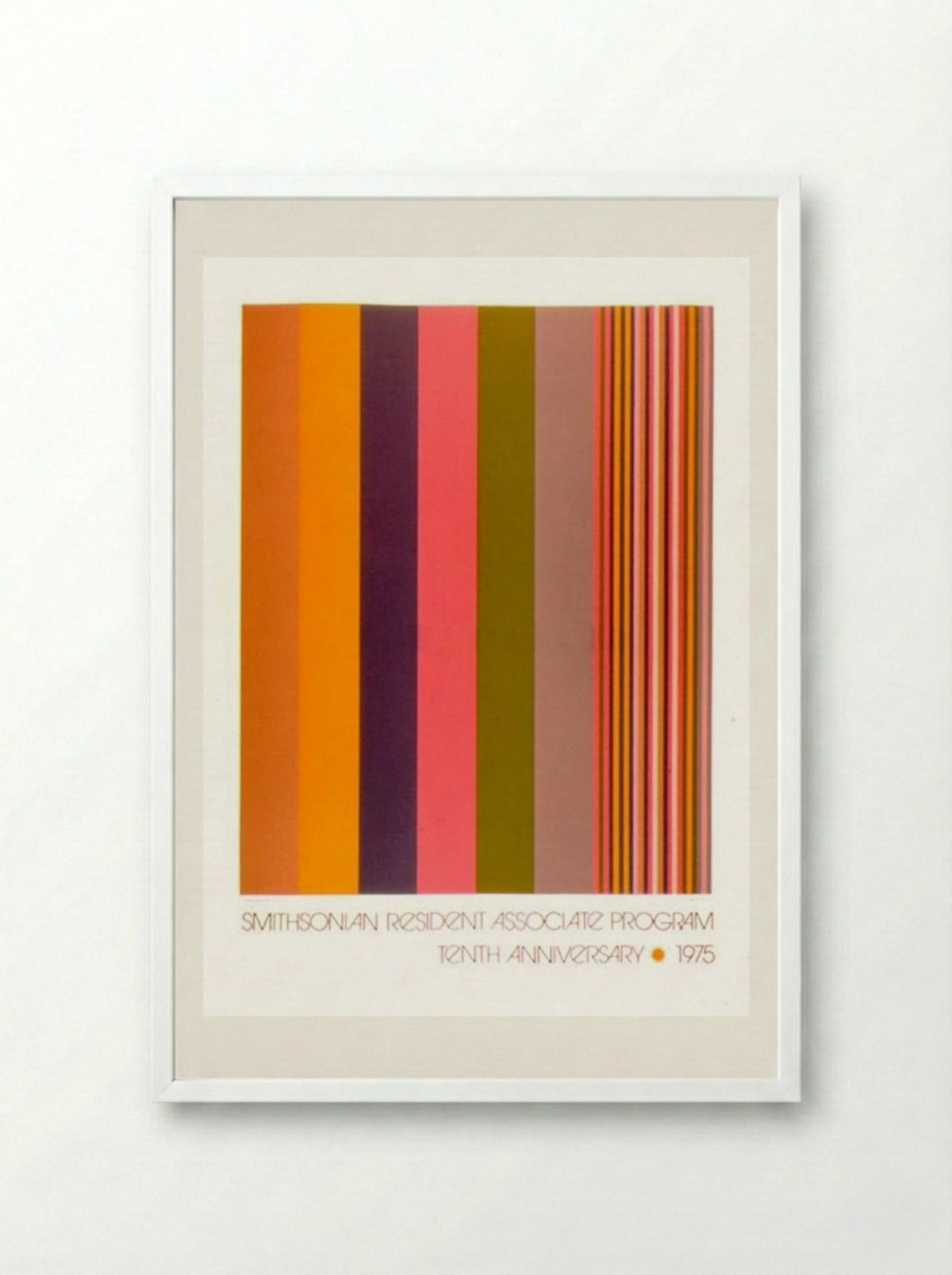 Smithsonian Resident Associate Program Tenth Anniversary Poster - Gene Davis - Framed Print White