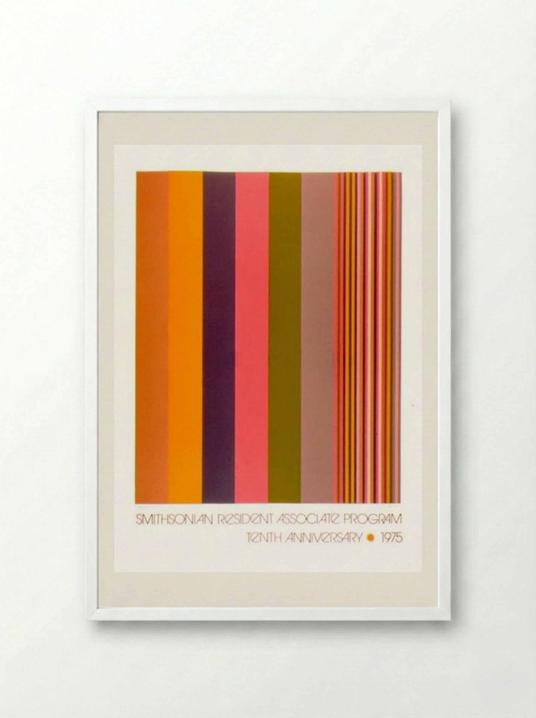 Smithsonian Resident Associate Program Tenth Anniversary Poster - Gene Davis - Framed Print White