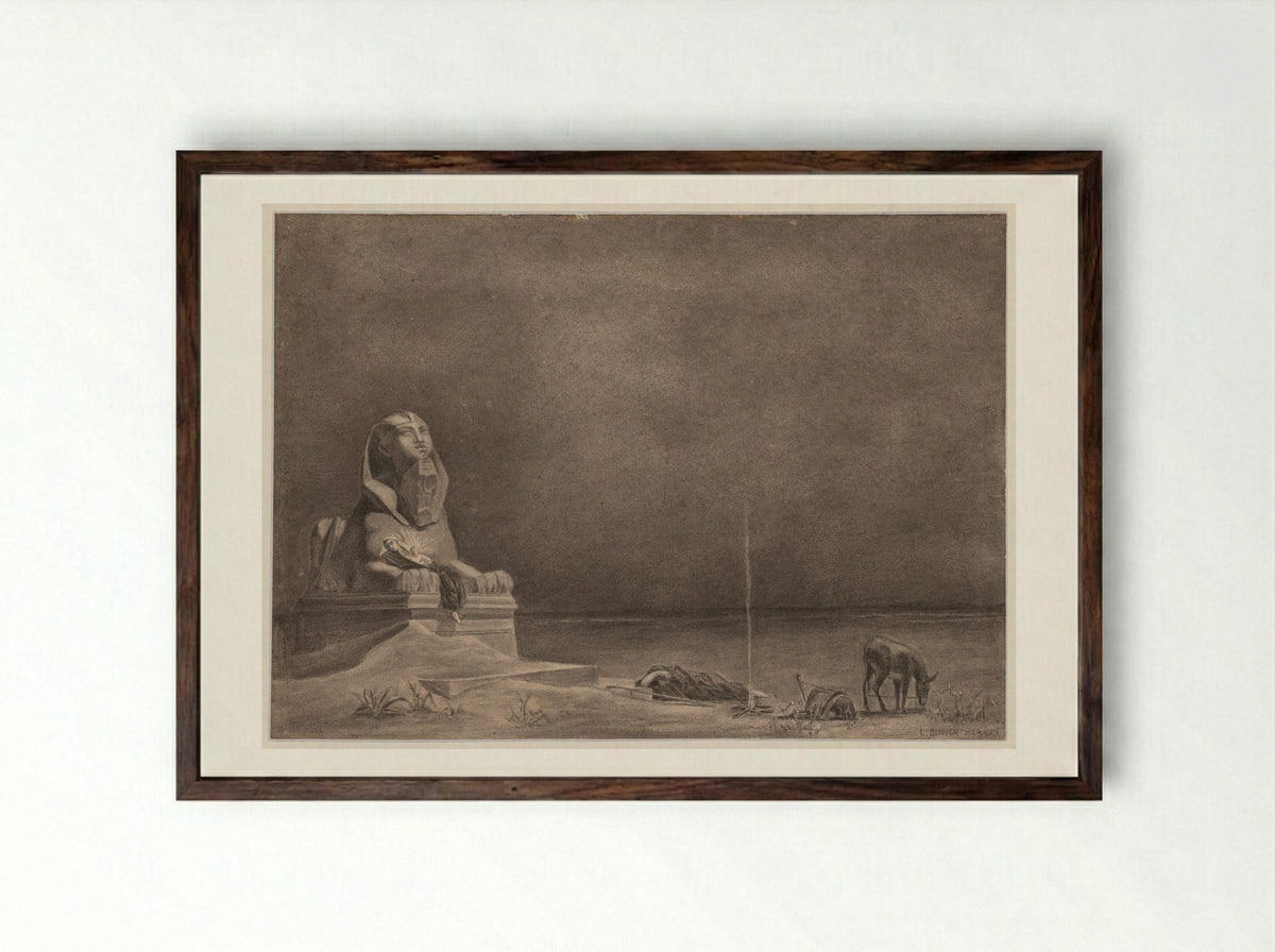 The Rest on the Flight into Egypt - Luc-Olivier Merson - Framed Print Dark Wood