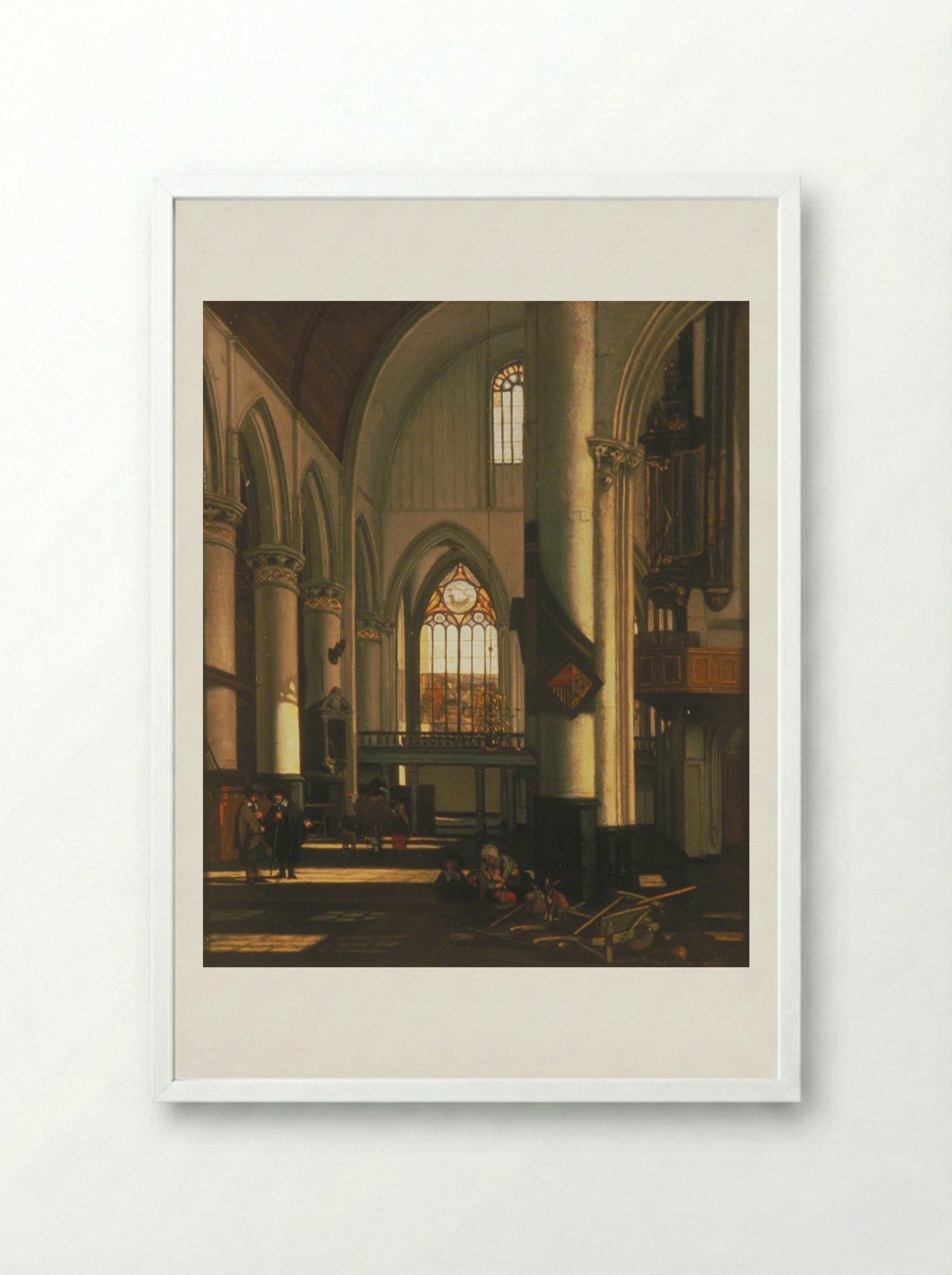 Interior of a Church - Emanuel de Witte - Framed Print White