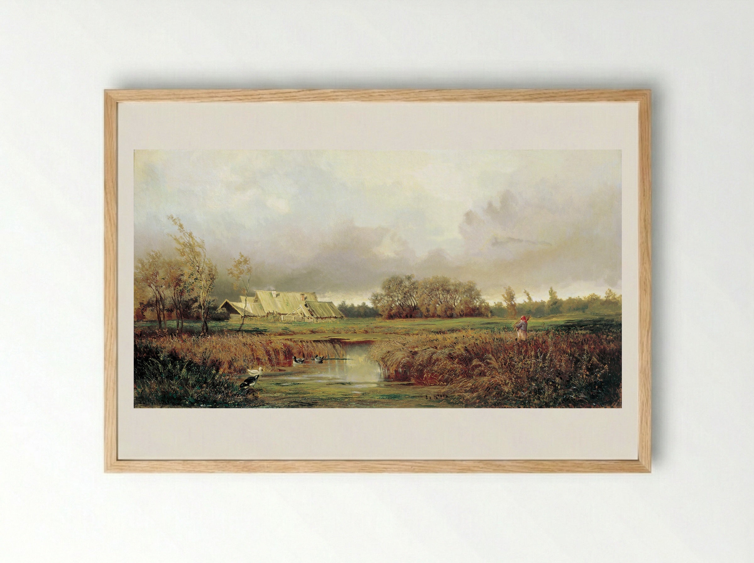 Marsh in Autumn - Efim Volkov - Framed Print Wood