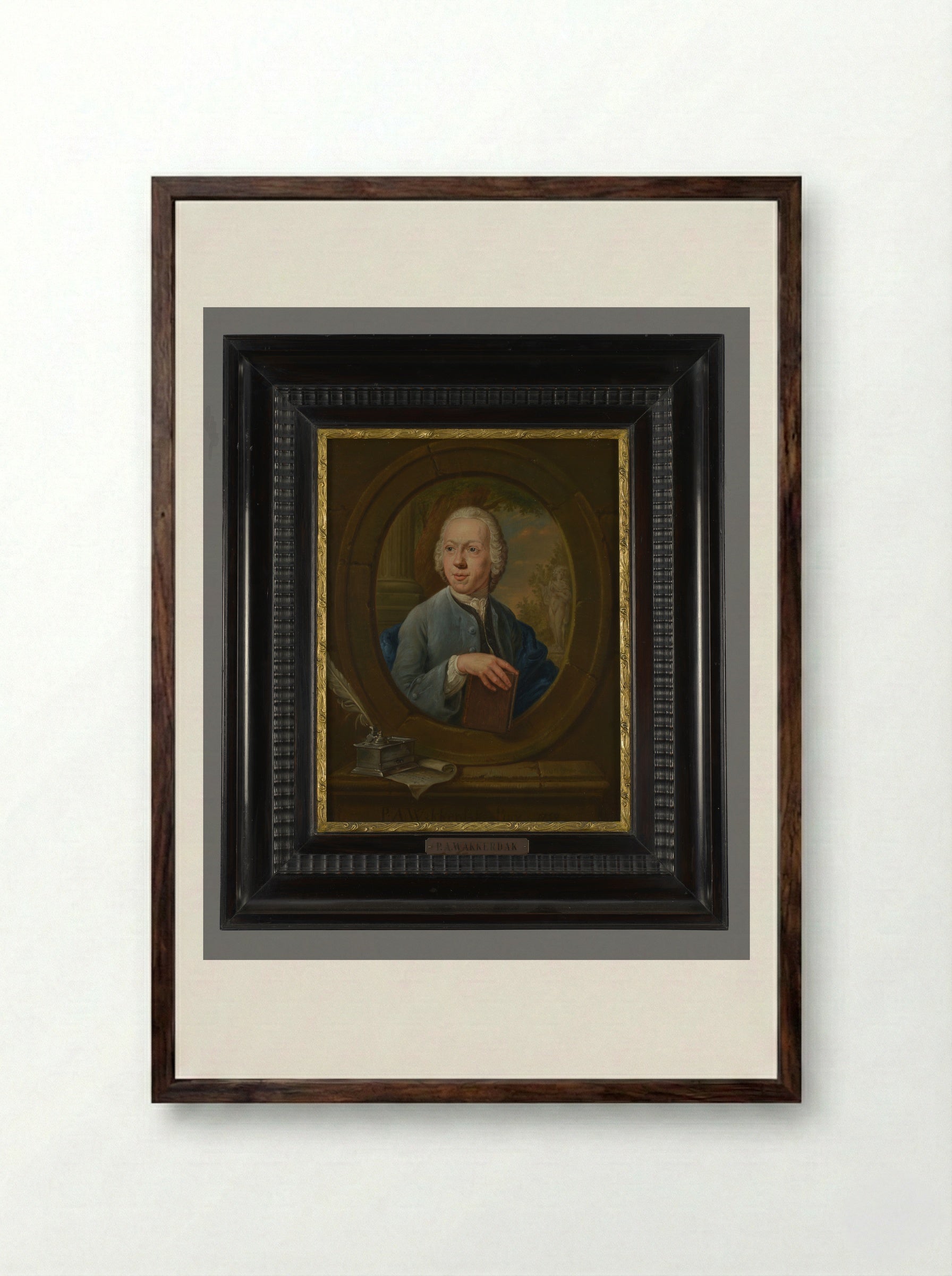 Portret van Willem Dubbelens - Pieter Anthony Wakkerdak - Framed Print Dark Wood