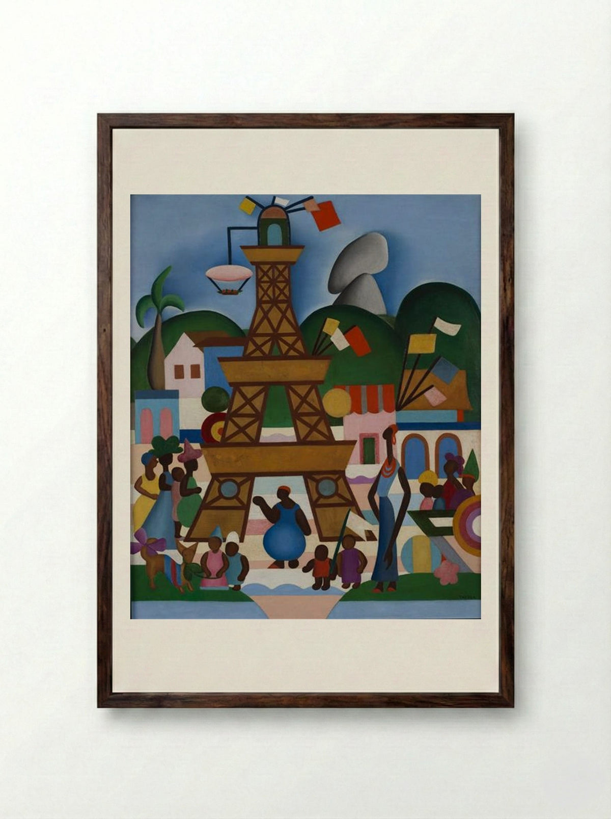 Carnaval em Madureira - Tarsila do Amaral - Framed Print Dark Wood