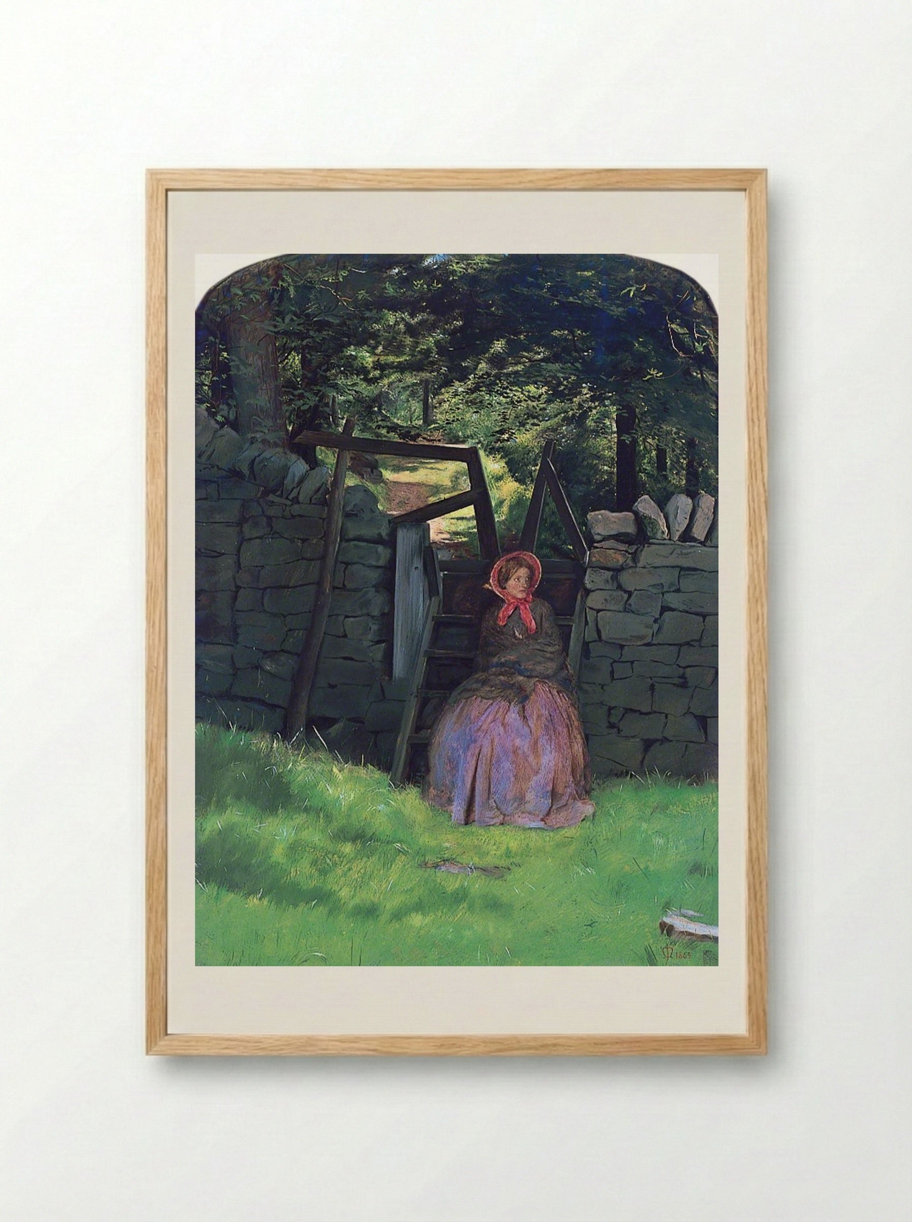 Waiting - John Everett Millais - Framed Print Wood