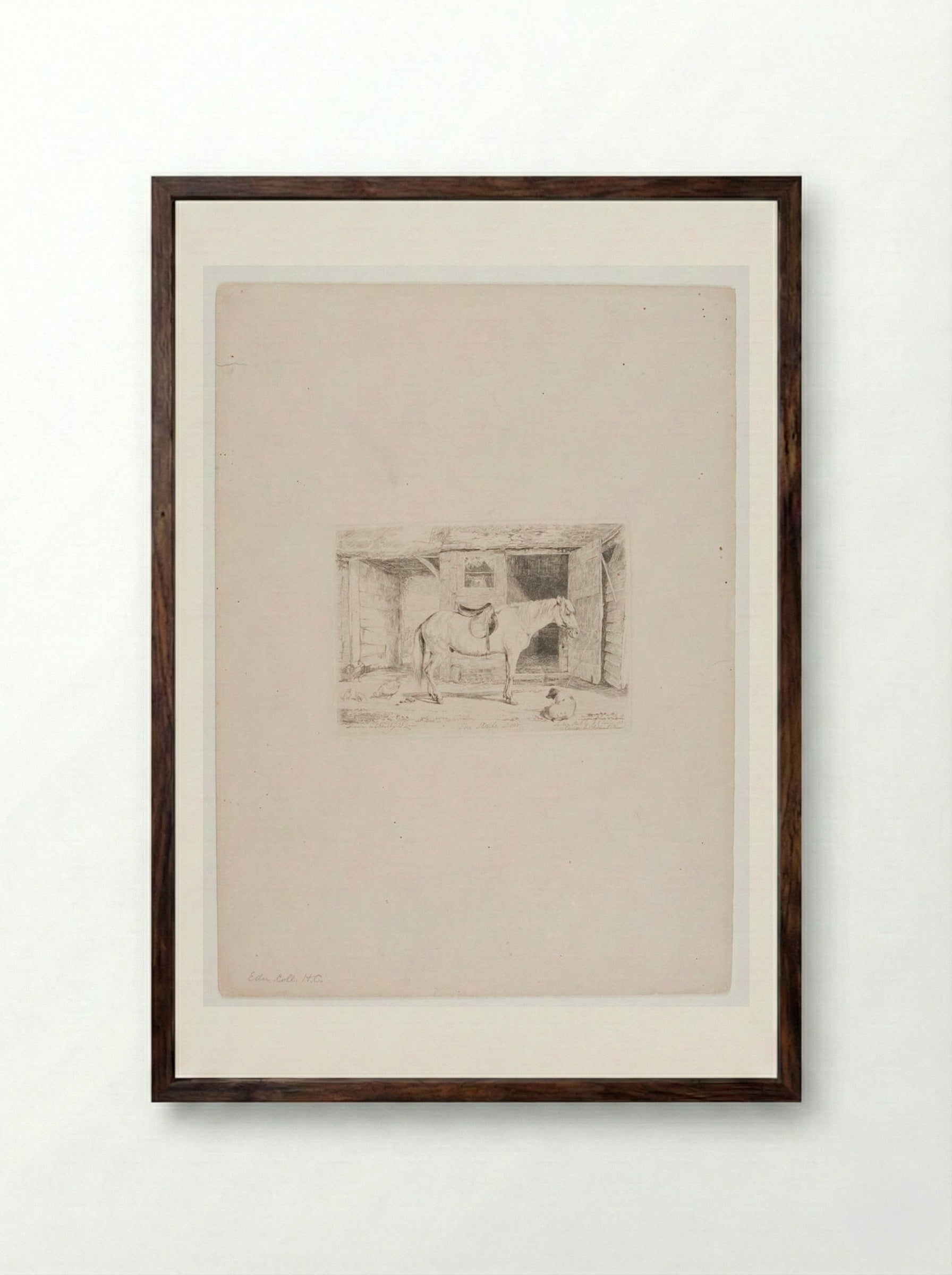 Stable Door - John Frederick Lewis - Framed Print Dark Wood