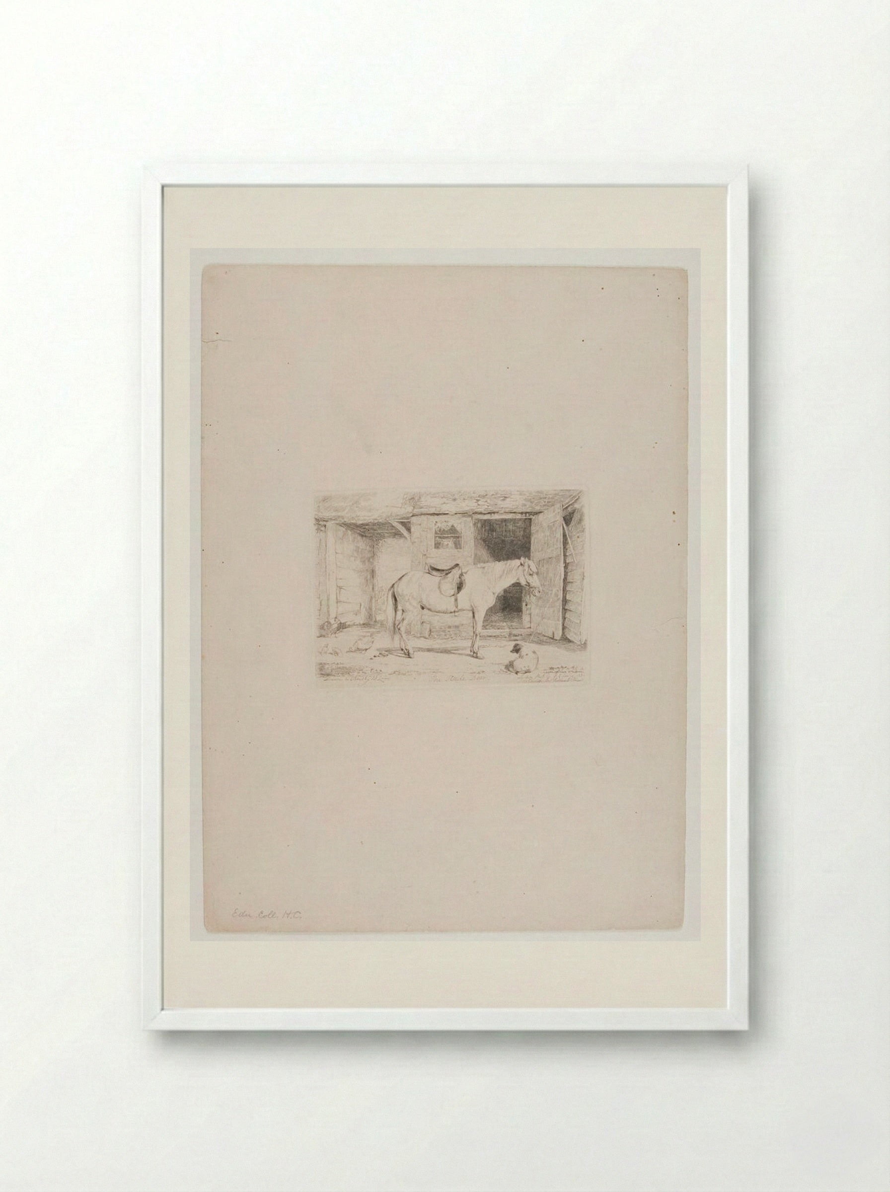 Stable Door - John Frederick Lewis - Framed Print White