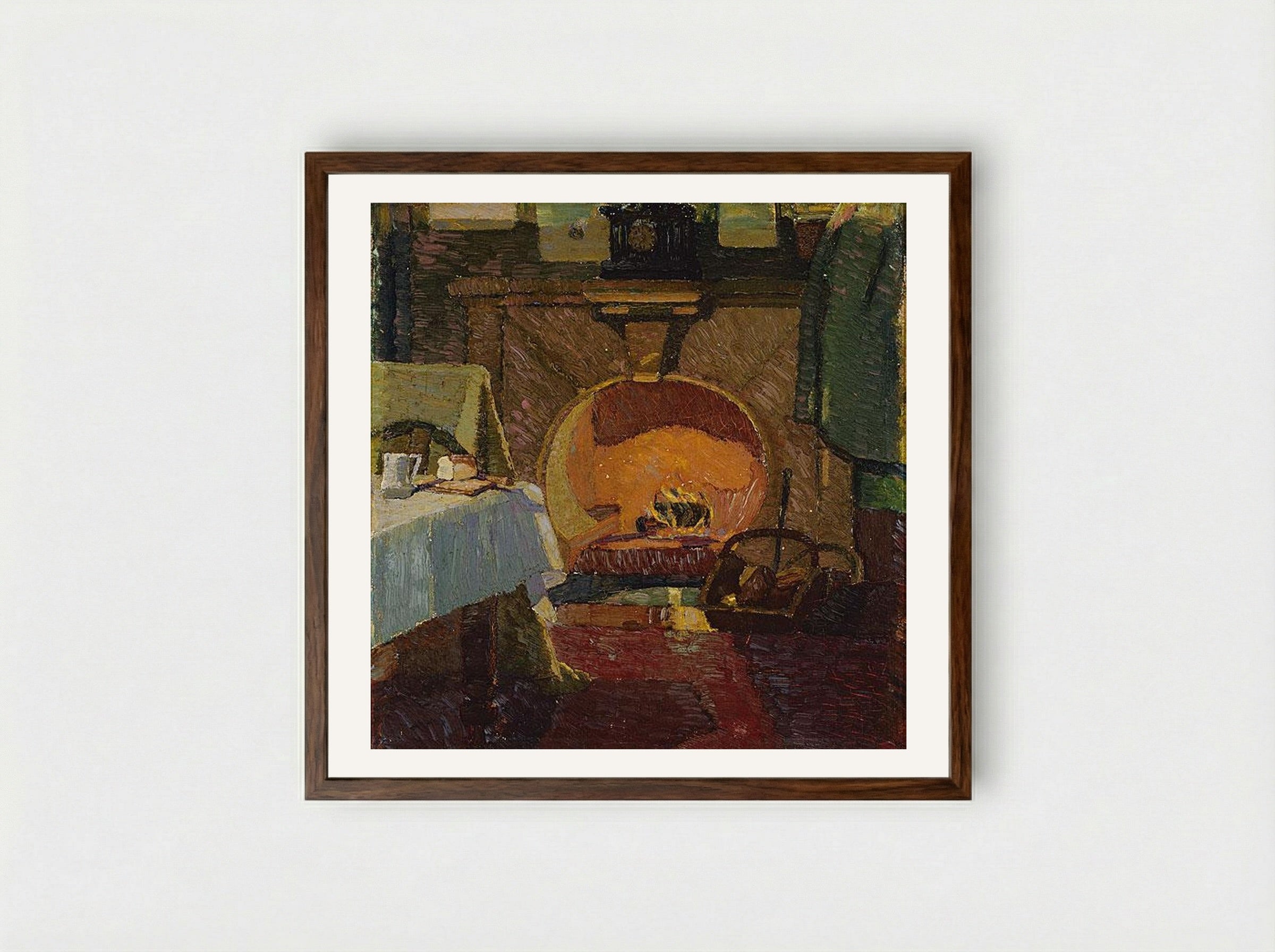 Firelight - Grace Cossington Smith - Framed Print Dark Wood