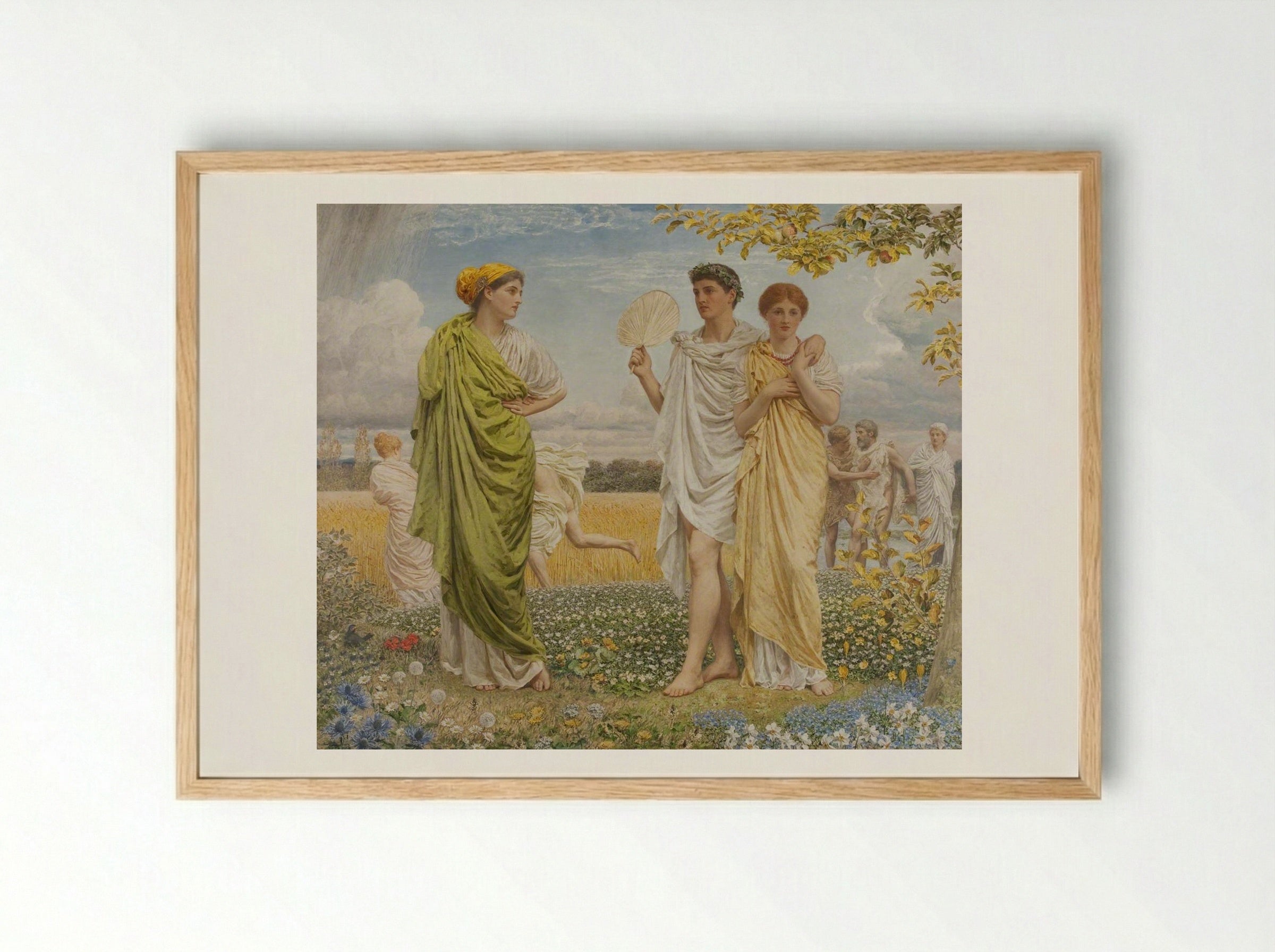 Loves of the Wind and the Seasons - Albert Joseph Moore - Framed Print Wood