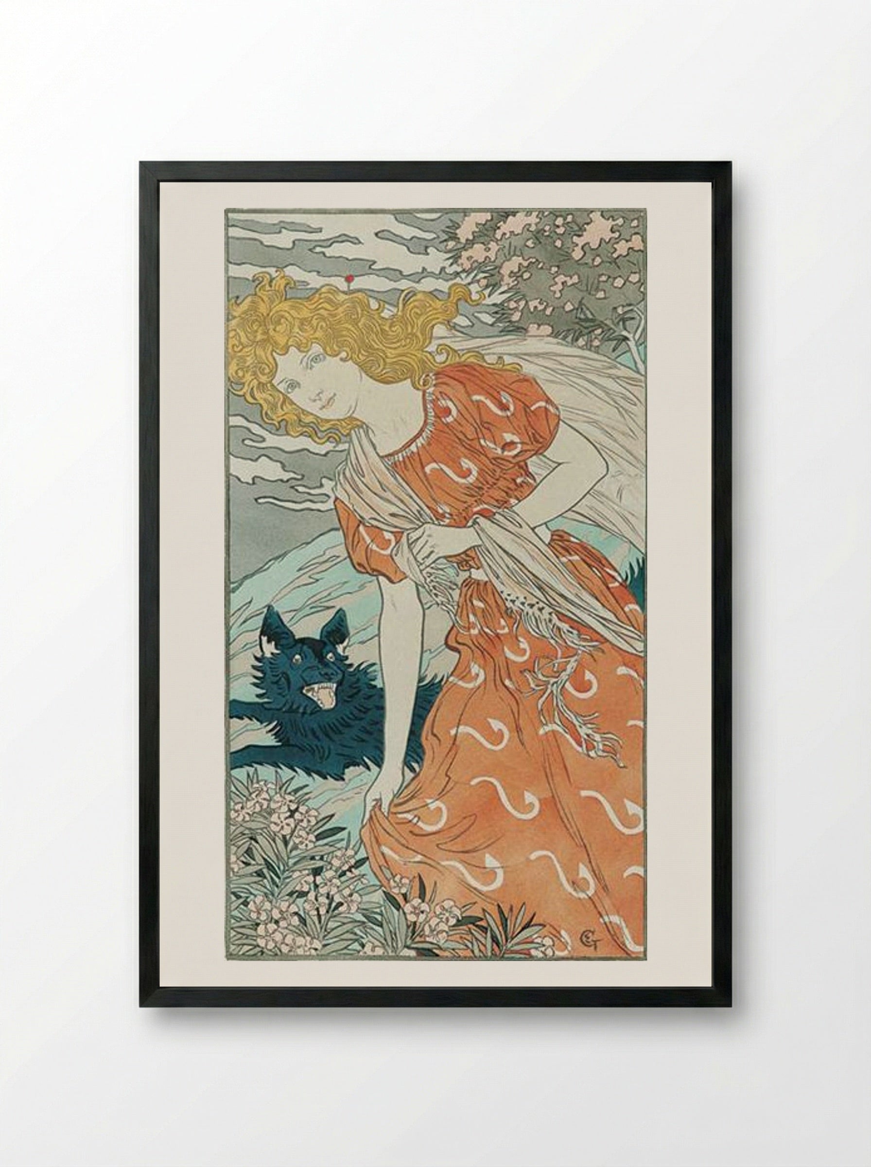 Danger - Eugène Grasset - Framed Print Black
