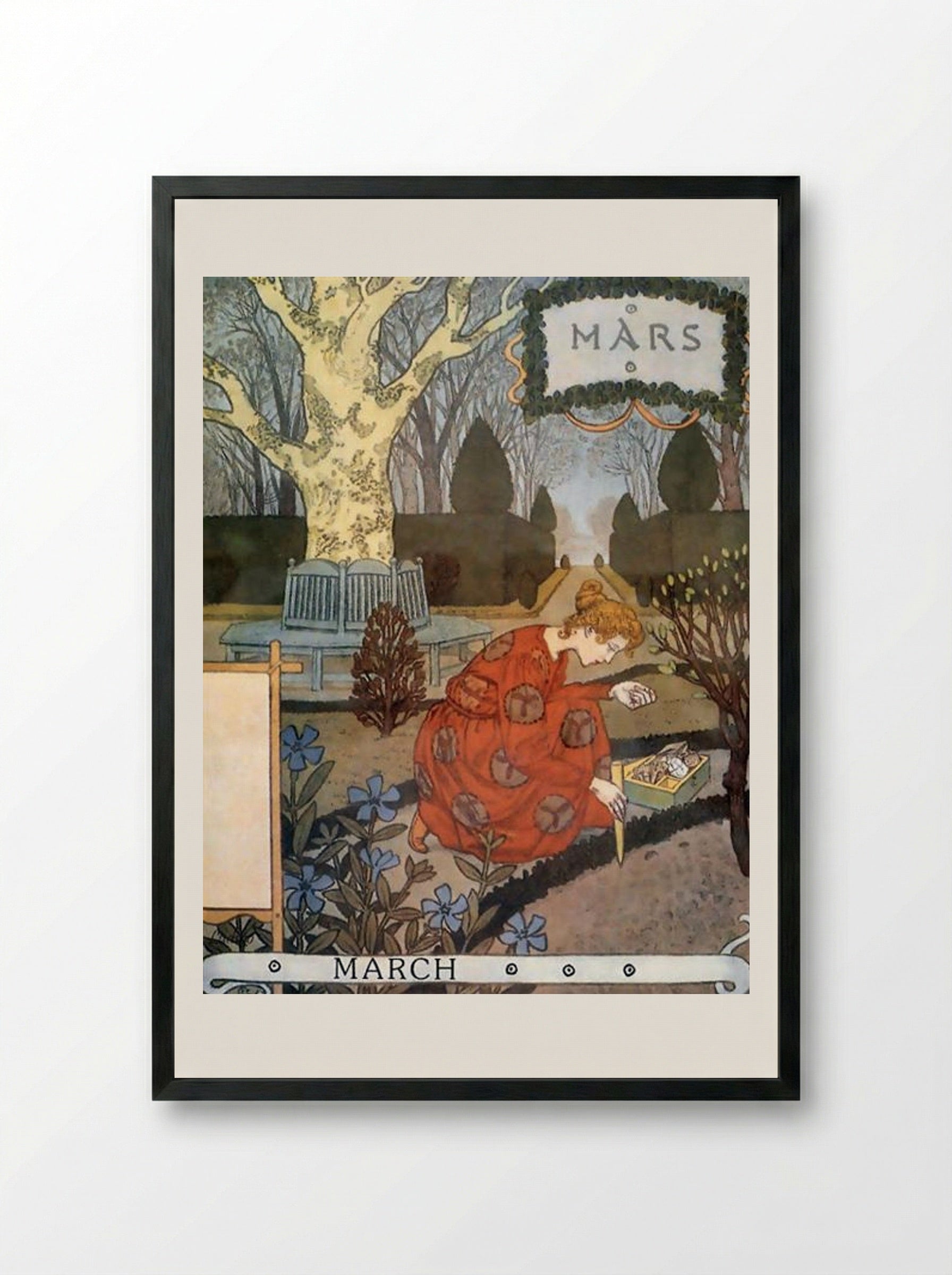 La Belle Jardinière - March - Eugène Grasset - Framed Print Black