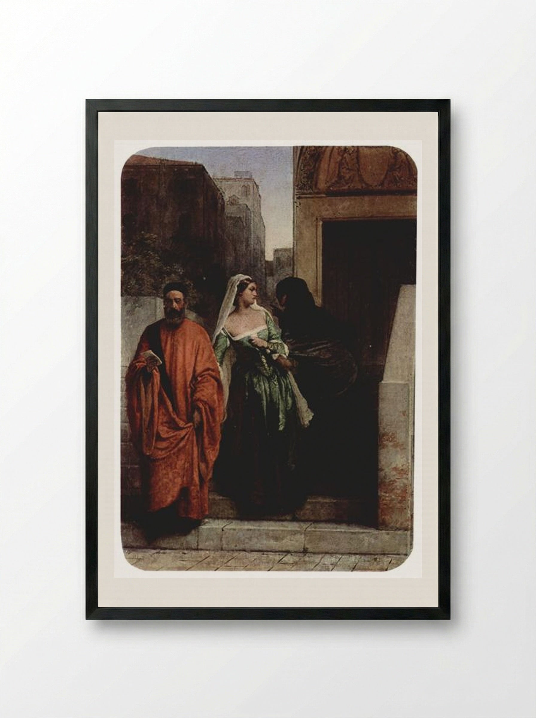 Venetian Women - Francesco Hayez - Framed Print Black