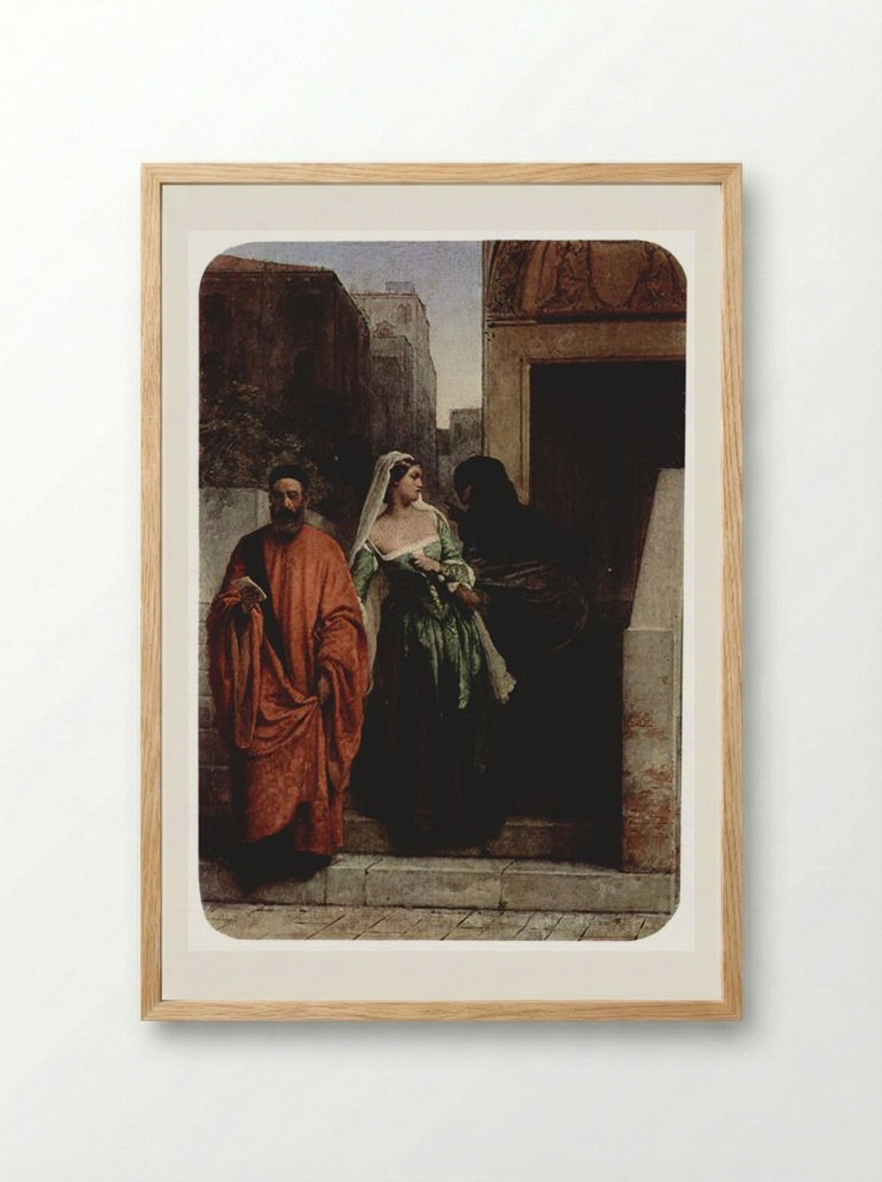 Venetian Women - Francesco Hayez - Framed Print Wood