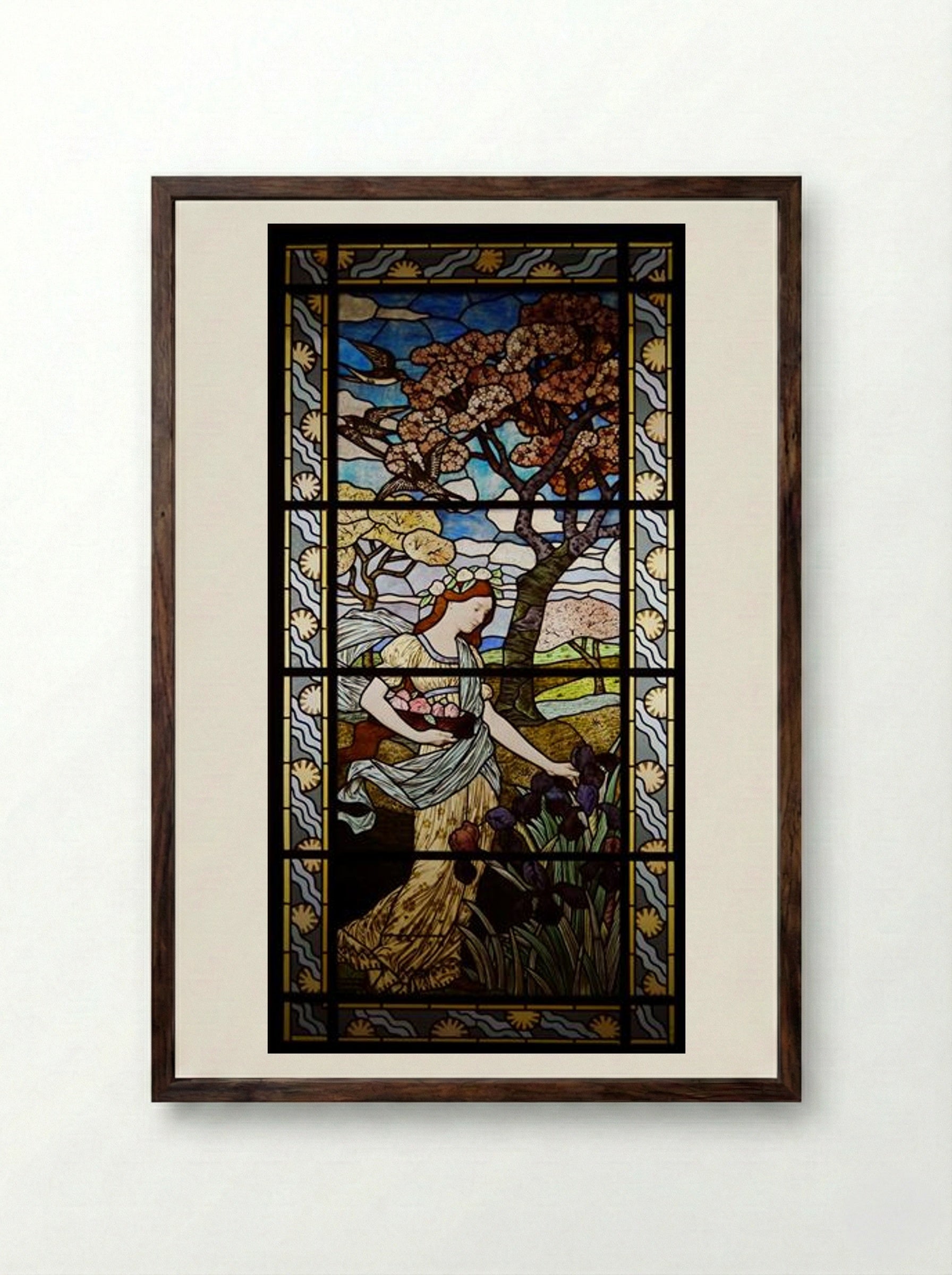 Spring - Eugène Grasset - Framed Print Dark Wood