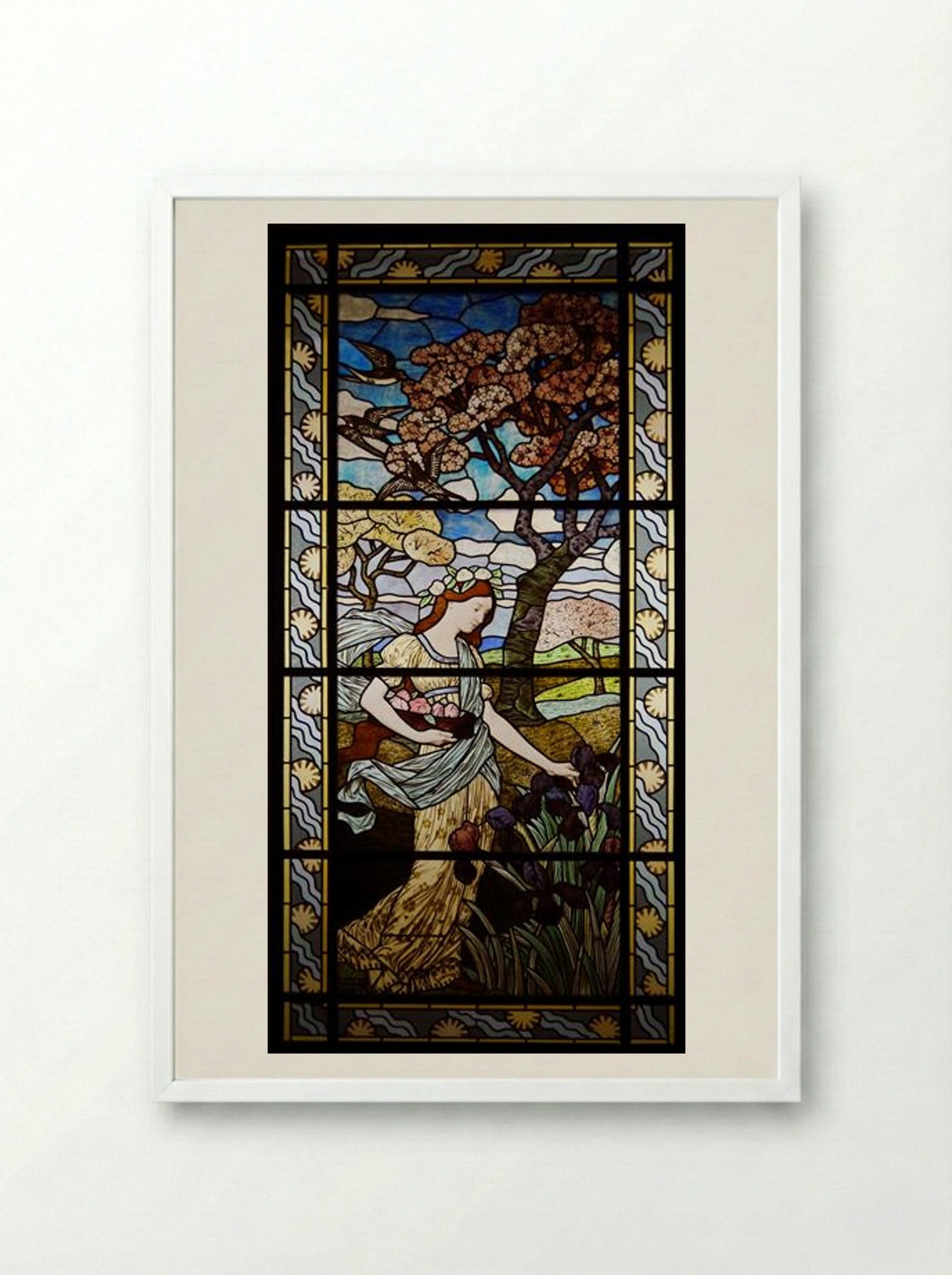 Spring - Eugène Grasset - Framed Print White