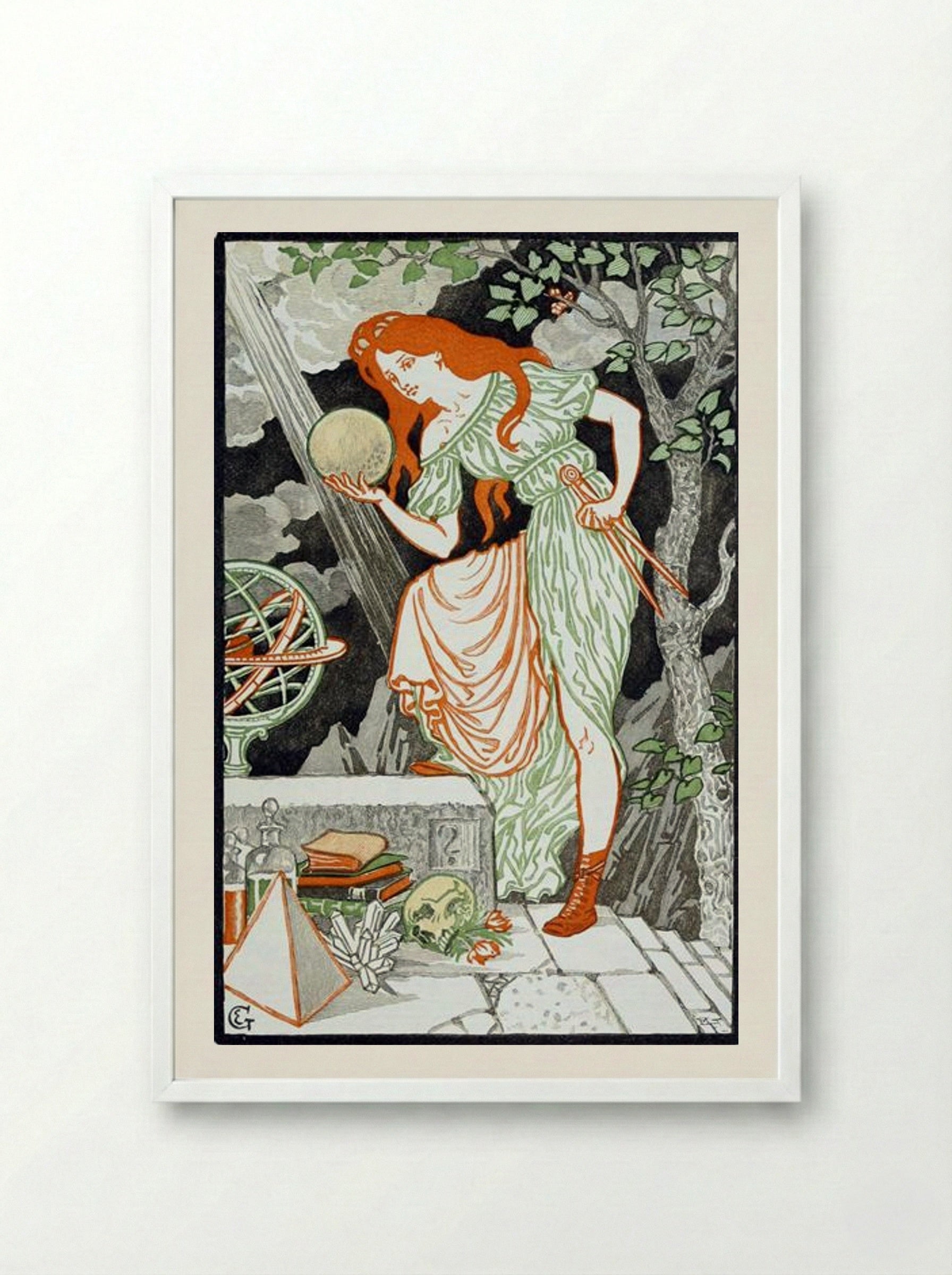 Woman Science - Eugène Grasset - Framed Print White