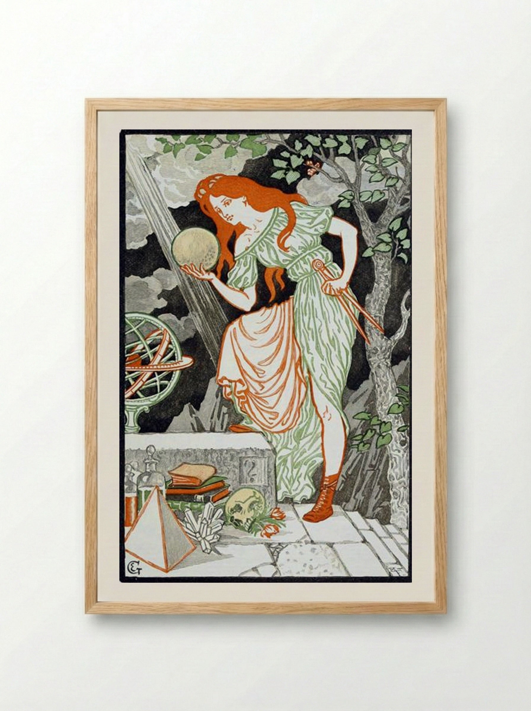 Woman Science - Eugène Grasset - Framed Print Wood