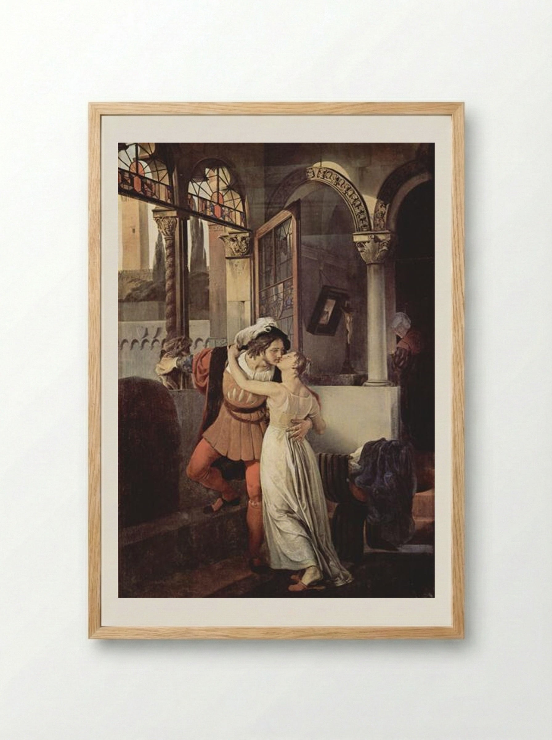 The Last Kiss of Romeo and Juliet - Francesco Hayez - Framed Print Wood