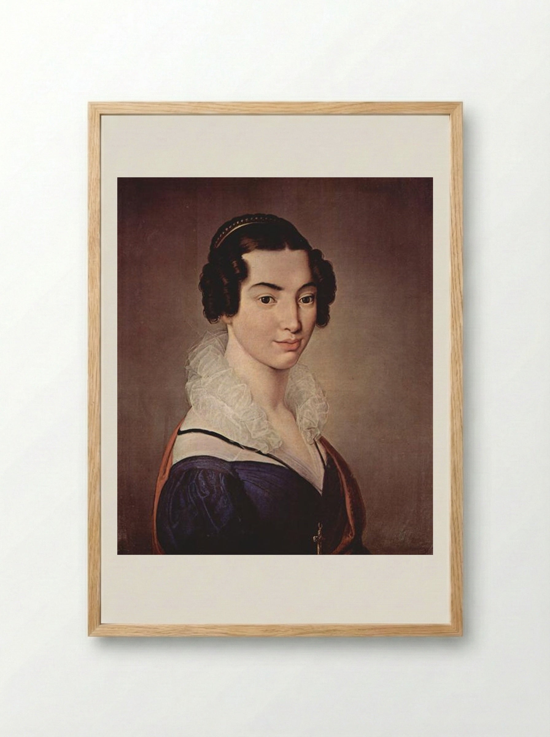 Portrait of Antoniet Vitali Sola - Francesco Hayez - Framed Print Wood