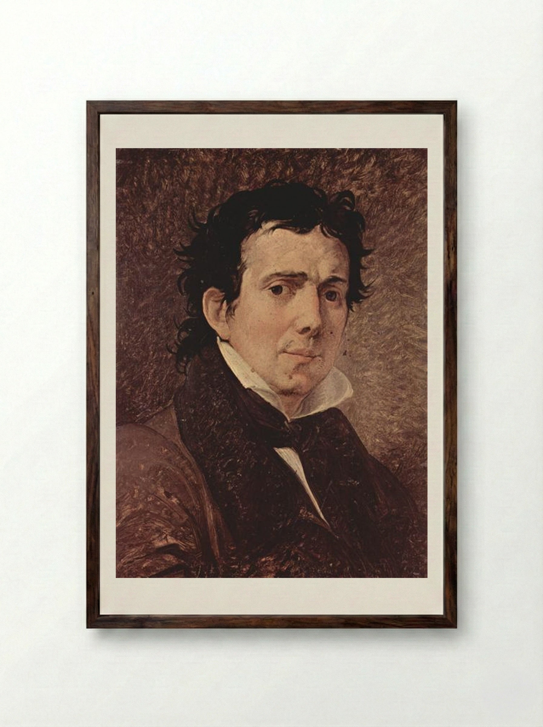 Portrait of Pompeo Marchesi - Francesco Hayez - Framed Print Dark Wood