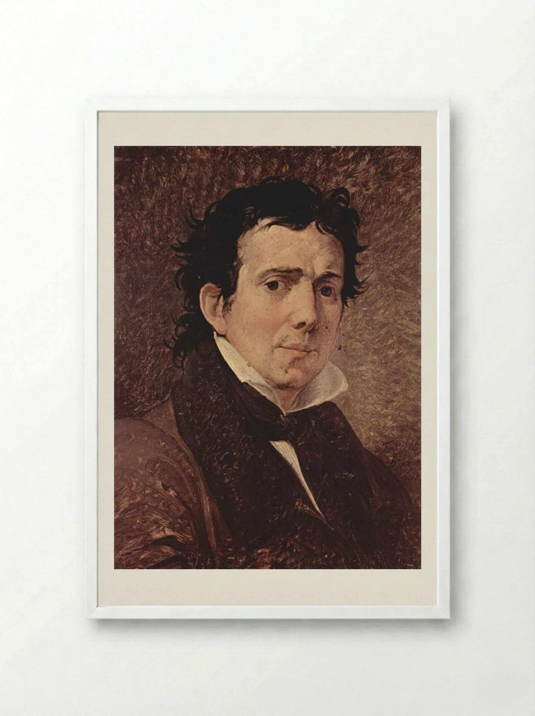 Portrait of Pompeo Marchesi - Francesco Hayez - Framed Print White