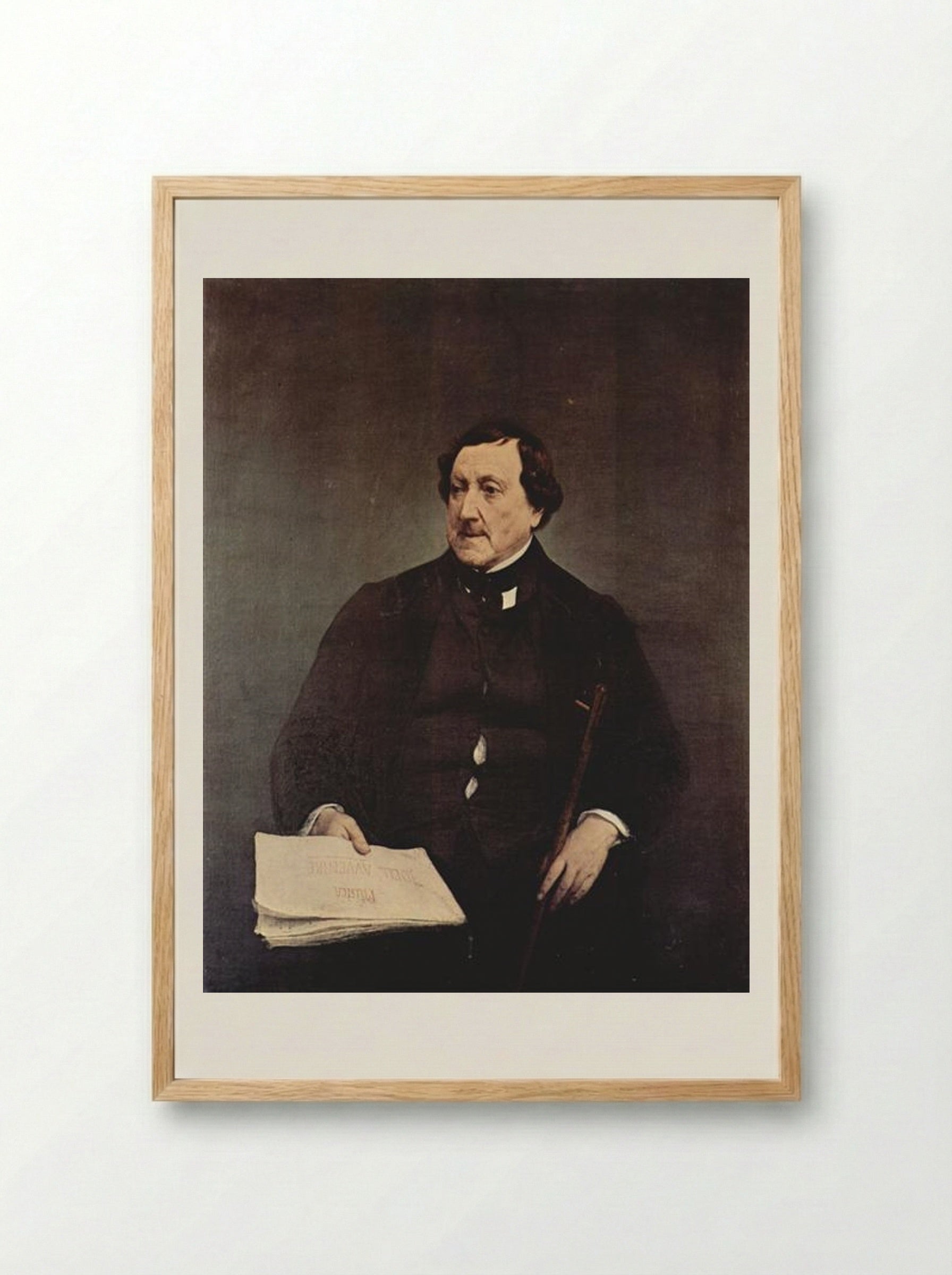 Portrait of Gioacchino Rossini - Francesco Hayez - Framed Print Wood