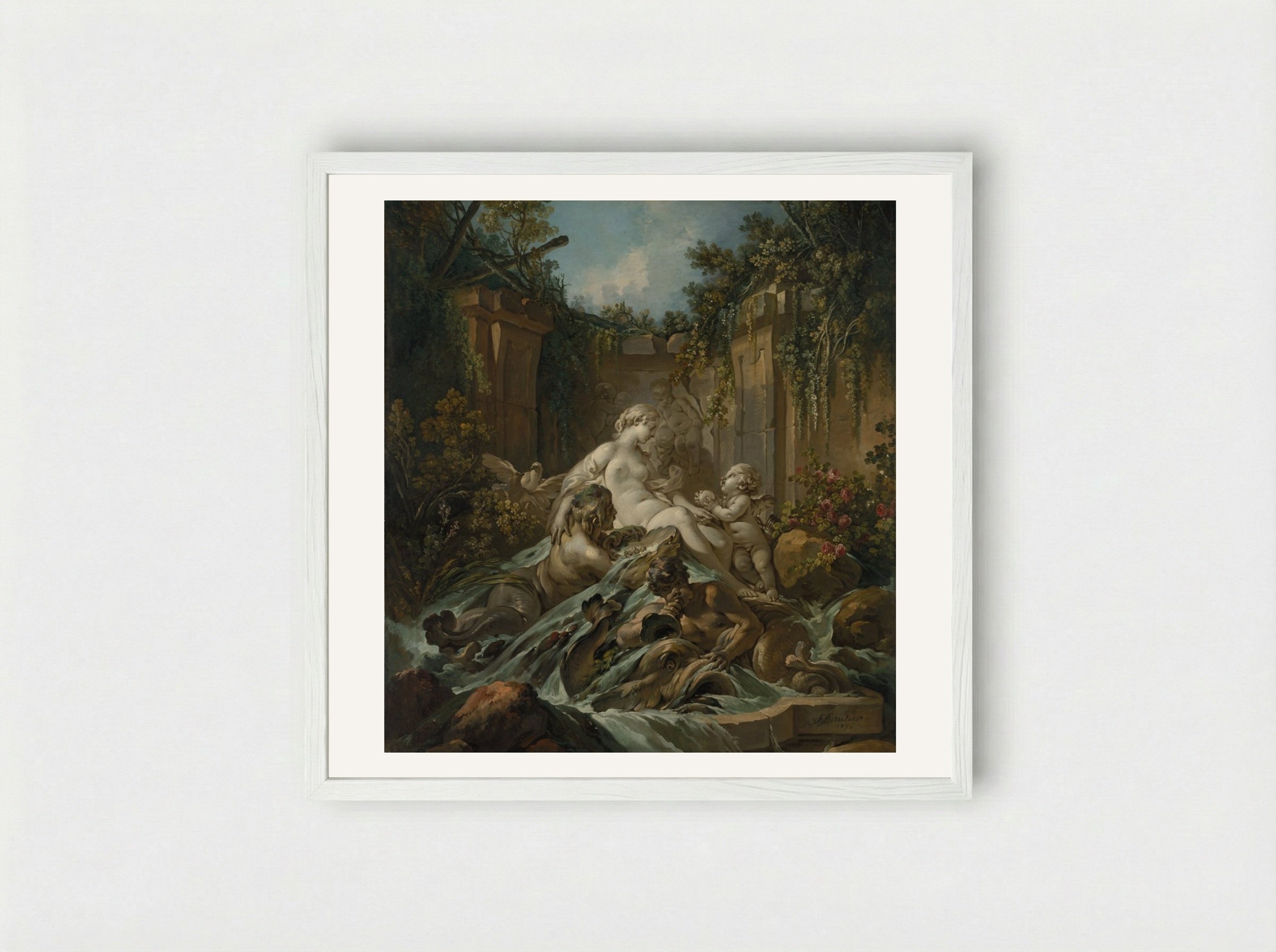 Fountain of Venus - François Boucher - Framed Print White