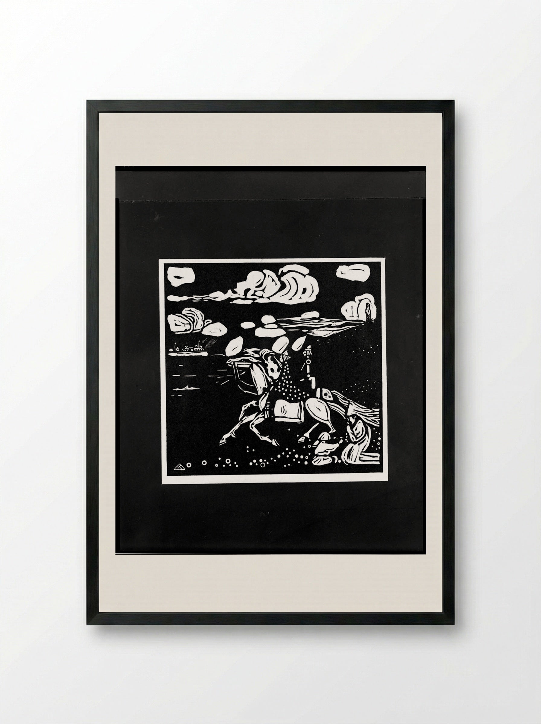 Clouds, from the portfolio Xylographies - Wassily Kandinsky - Framed Print Black