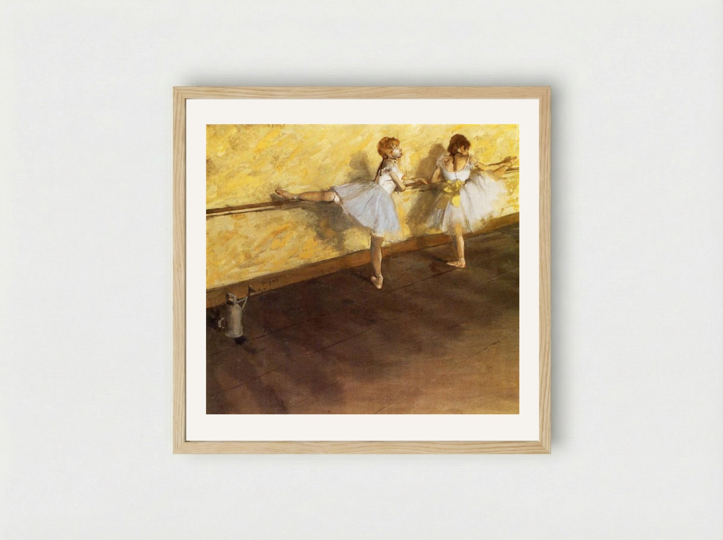 Dancers Practicing at the Barre - Edgar Degas - Framed Print Wood