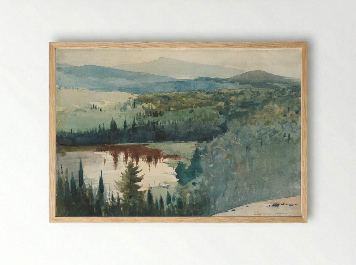 Indian Village, Adirondacks - Winslow Homer - Framed Print Wood