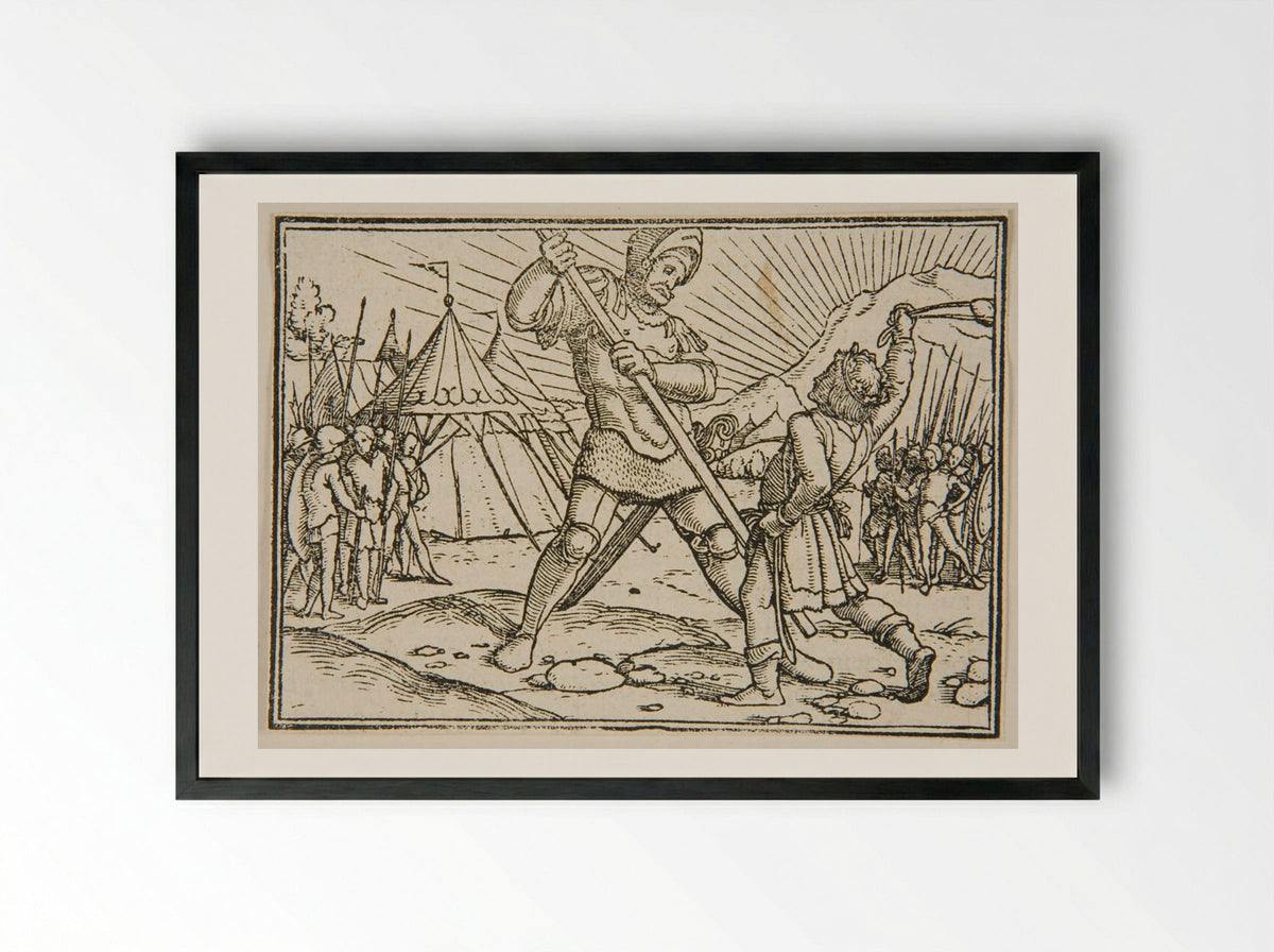 David Kills Goliath - Hans Holbein the Younger - Framed Print Black