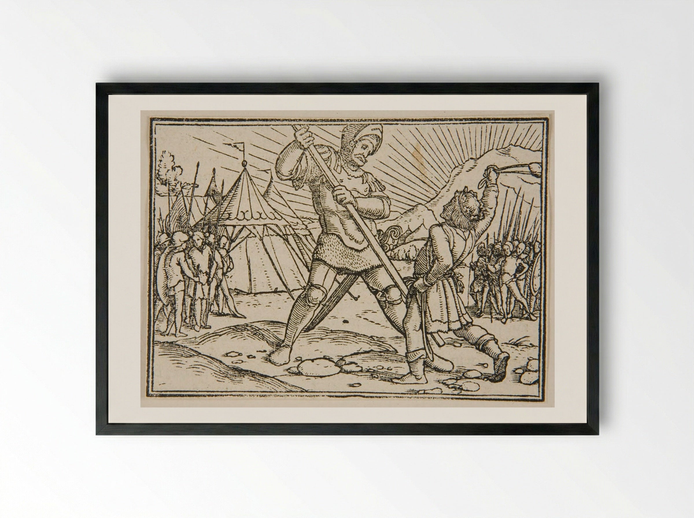 David Kills Goliath - Hans Holbein the Younger - Framed Print Black