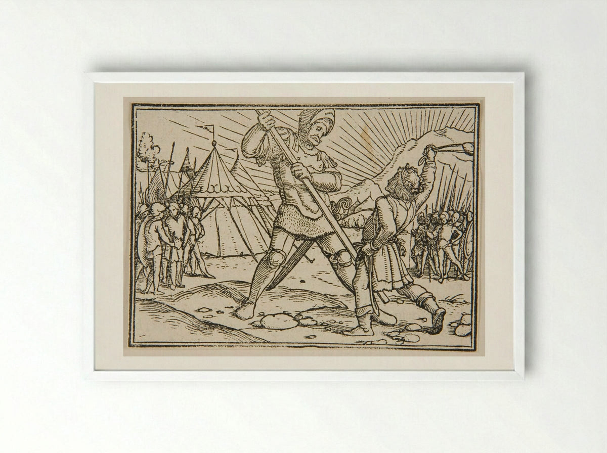 David Kills Goliath - Hans Holbein the Younger - Framed Print White