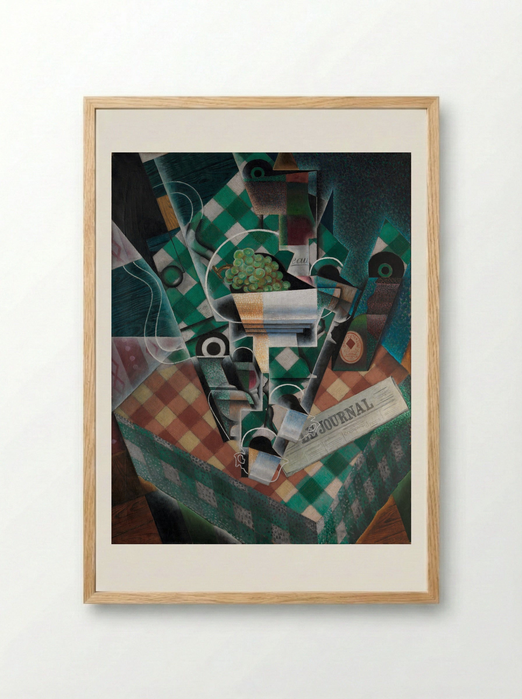 Still Life with Checked Tablecloth - Juan Gris - Framed Print Wood