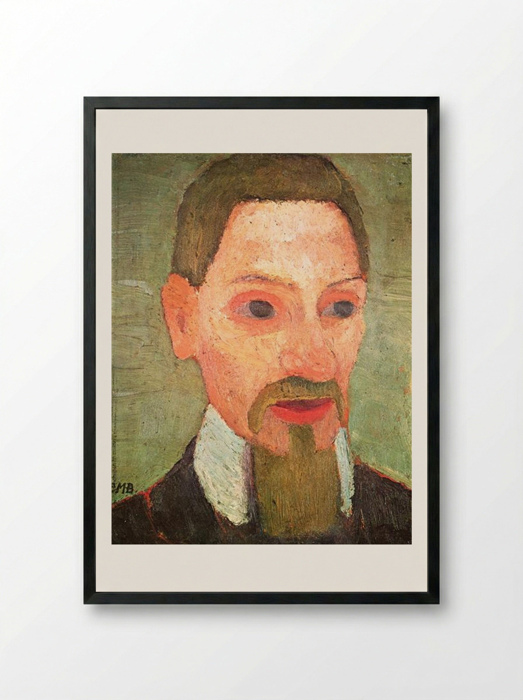 Portrait of Rainer Maria Rilke - Paula Modersohn-Becker - Framed Print Black
