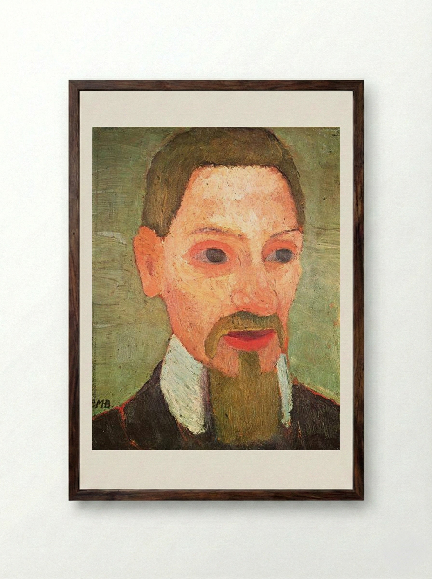 Portrait of Rainer Maria Rilke - Paula Modersohn-Becker - Framed Print Dark Wood