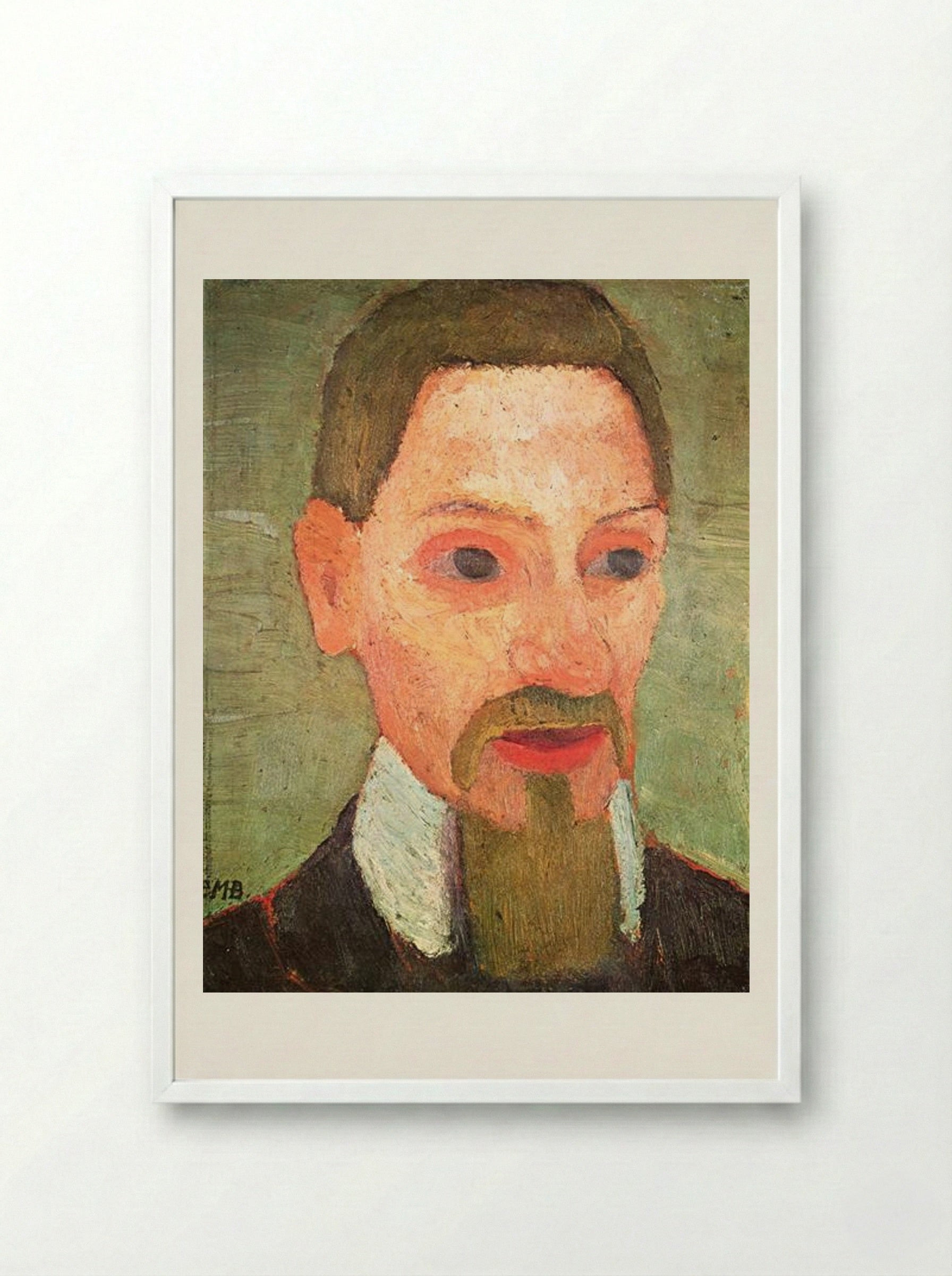 Portrait of Rainer Maria Rilke - Paula Modersohn-Becker - Framed Print White