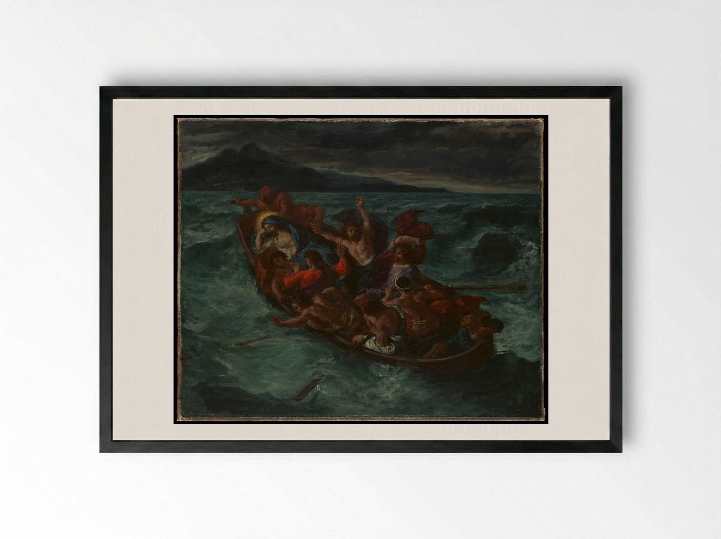 Christ Asleep during the Tempest - Eugène Delacroix - Framed Print Black