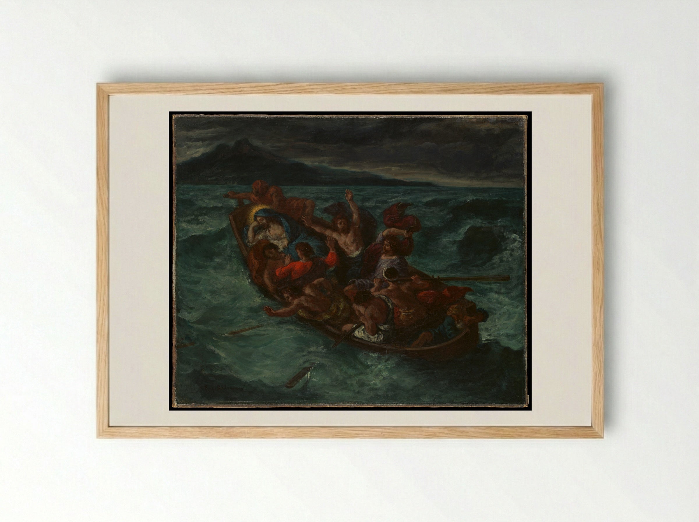 Christ Asleep during the Tempest - Eugène Delacroix - Framed Print Wood